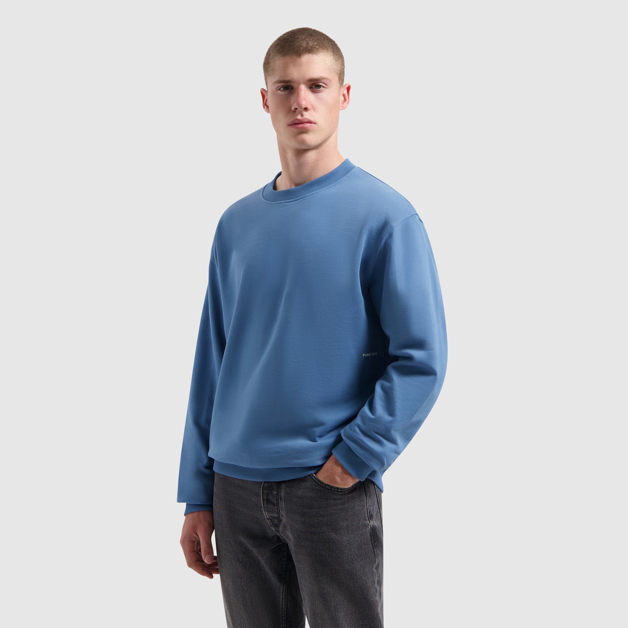 Sideline Wordmark Sweater | Blue Grey