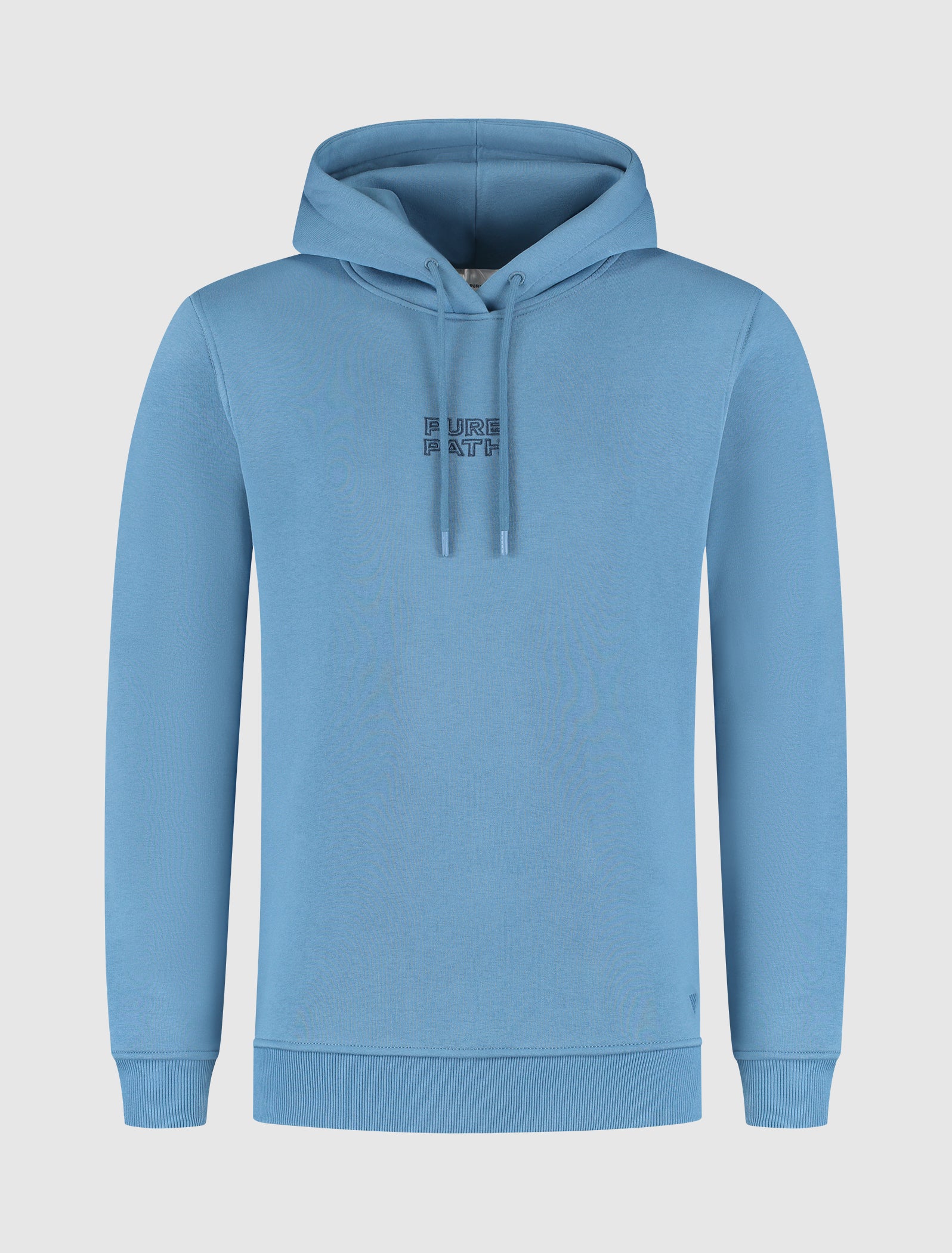 Stitched Floral Hoodie | Blue Grey