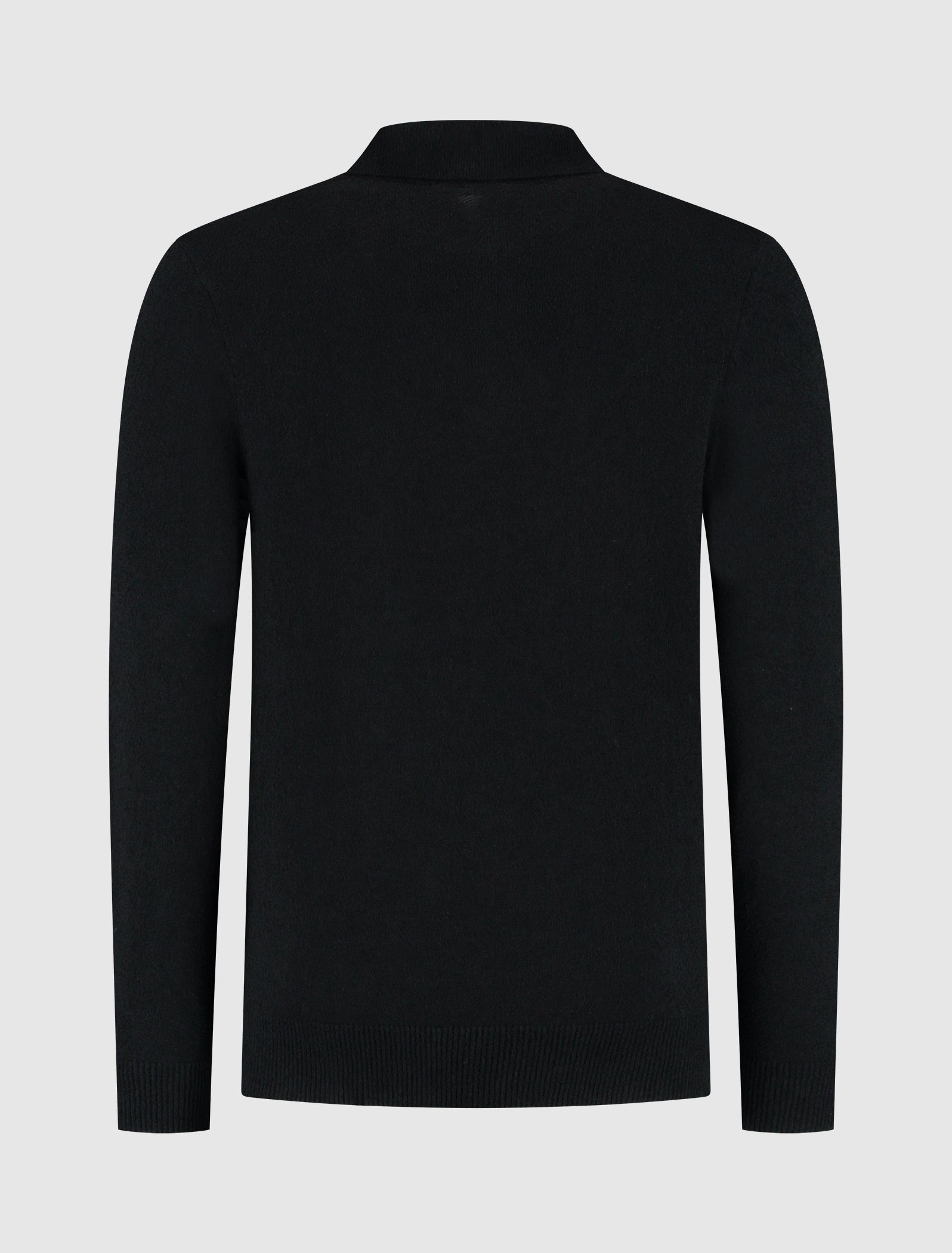 Structure Knit Half-zip Polo | Black