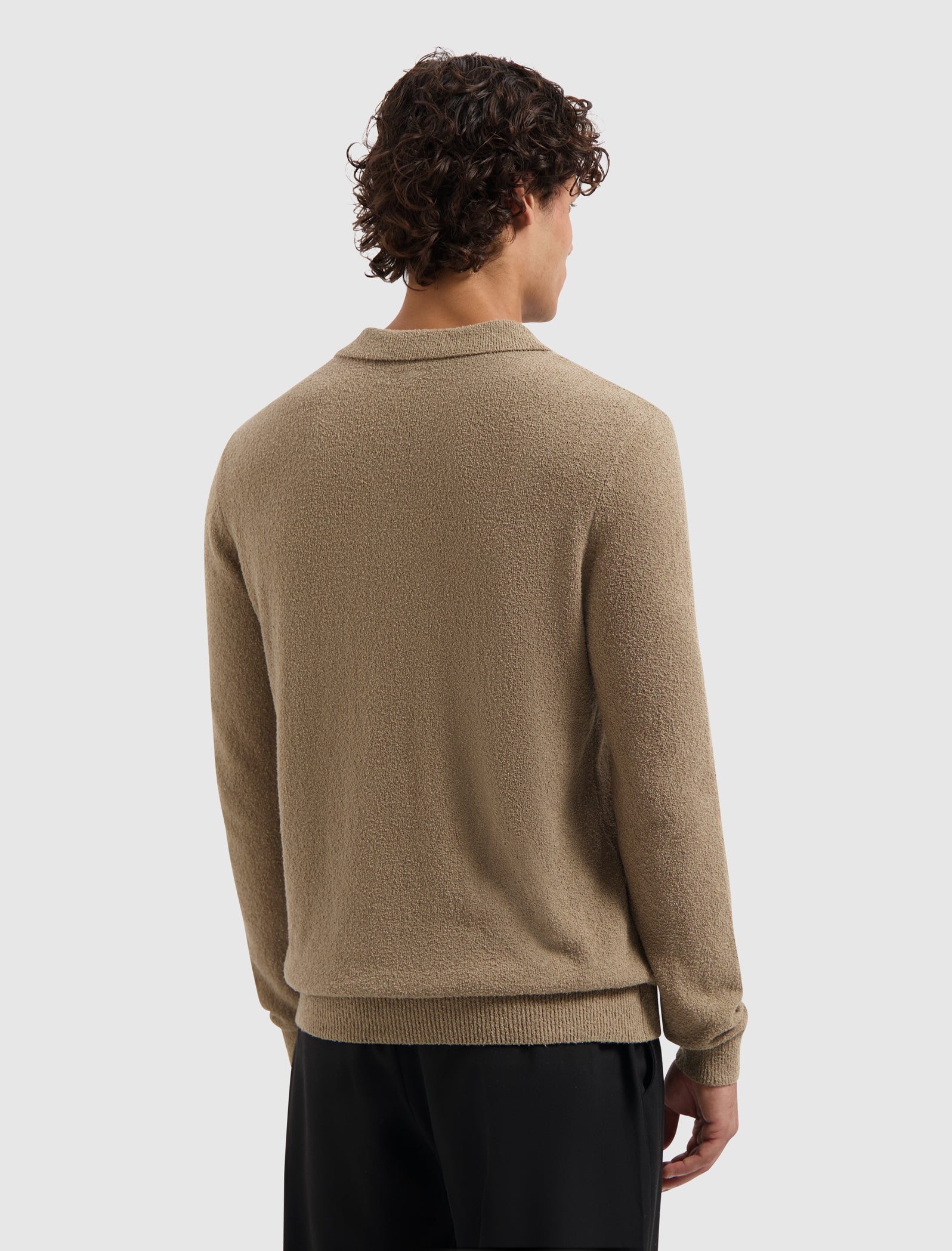 Structure Knit Half-zip Polo | Taupe