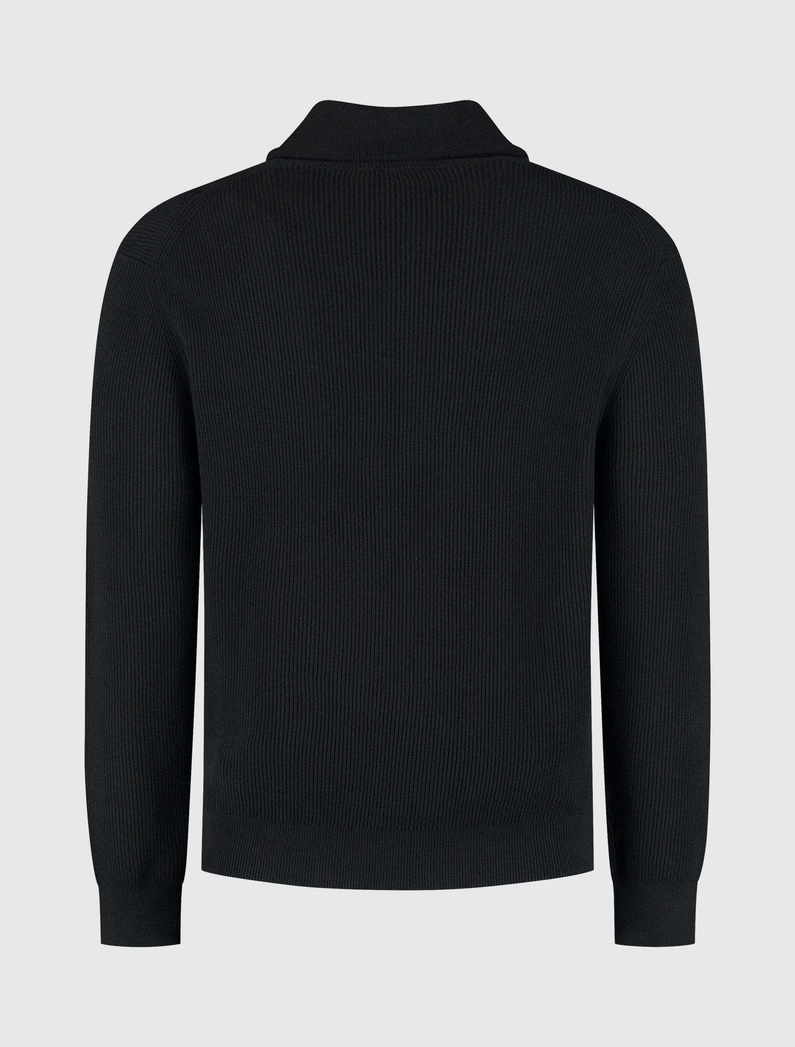 Rib Knit Half-zip Sweater | Black