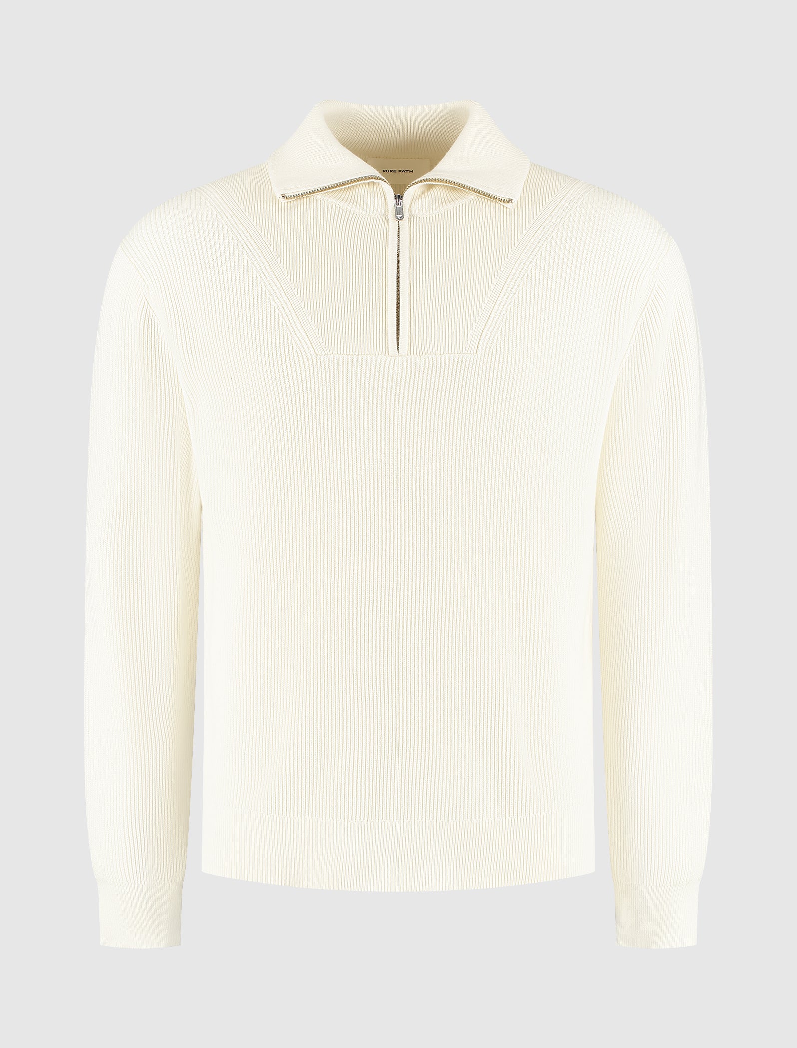 Rib Knit Half-zip Sweater | Off White