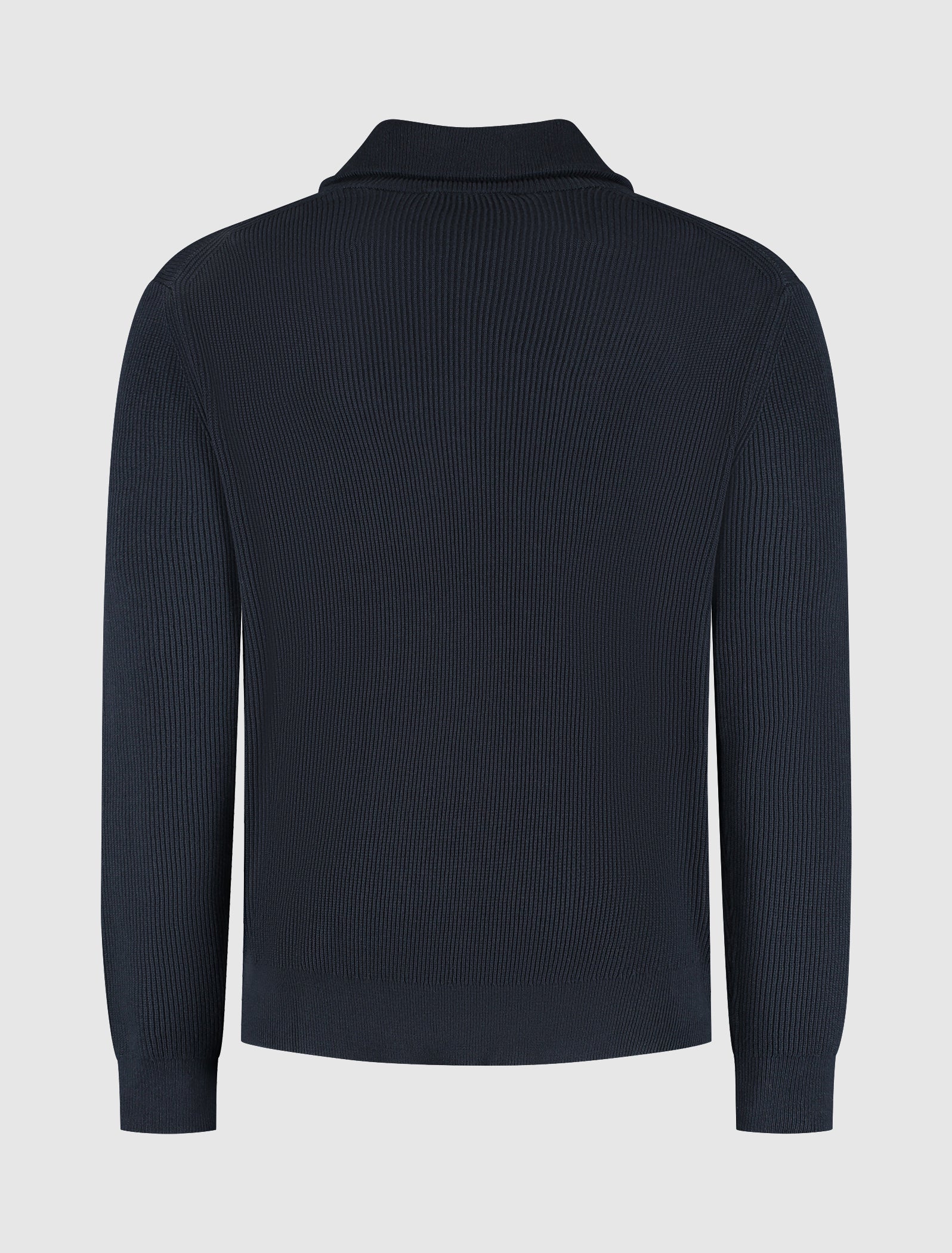 Rib Knit Half-zip Sweater | Dark Navy