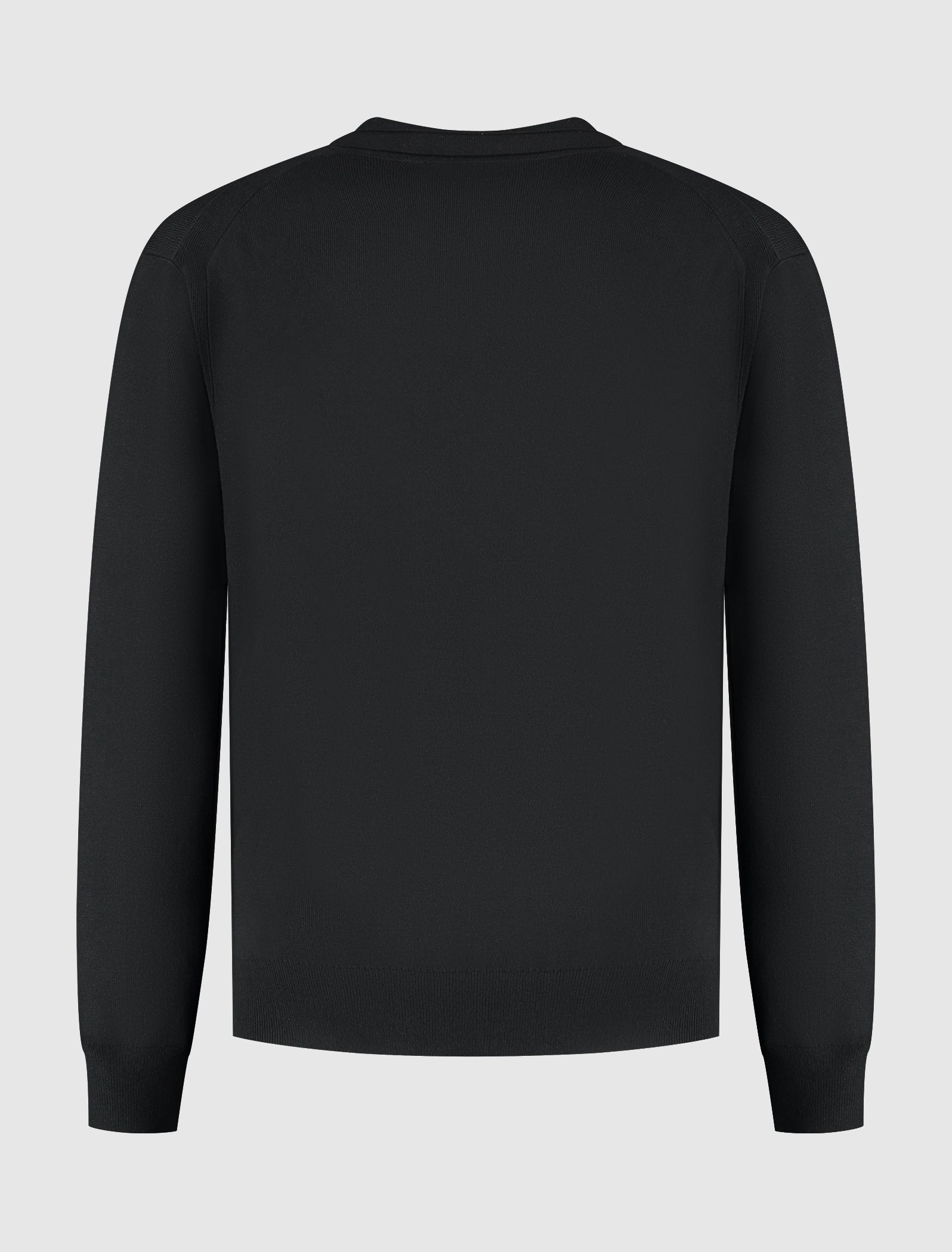 Buttonless Heavy Knit Polo | Black