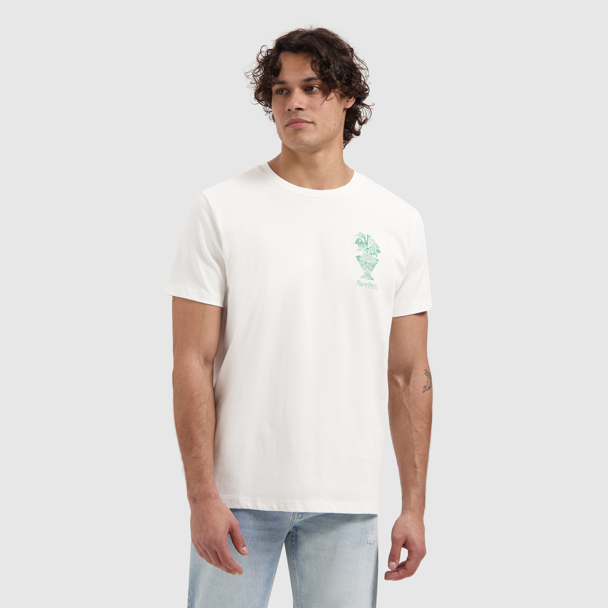 Embroidered Vase T-shirt | Off White