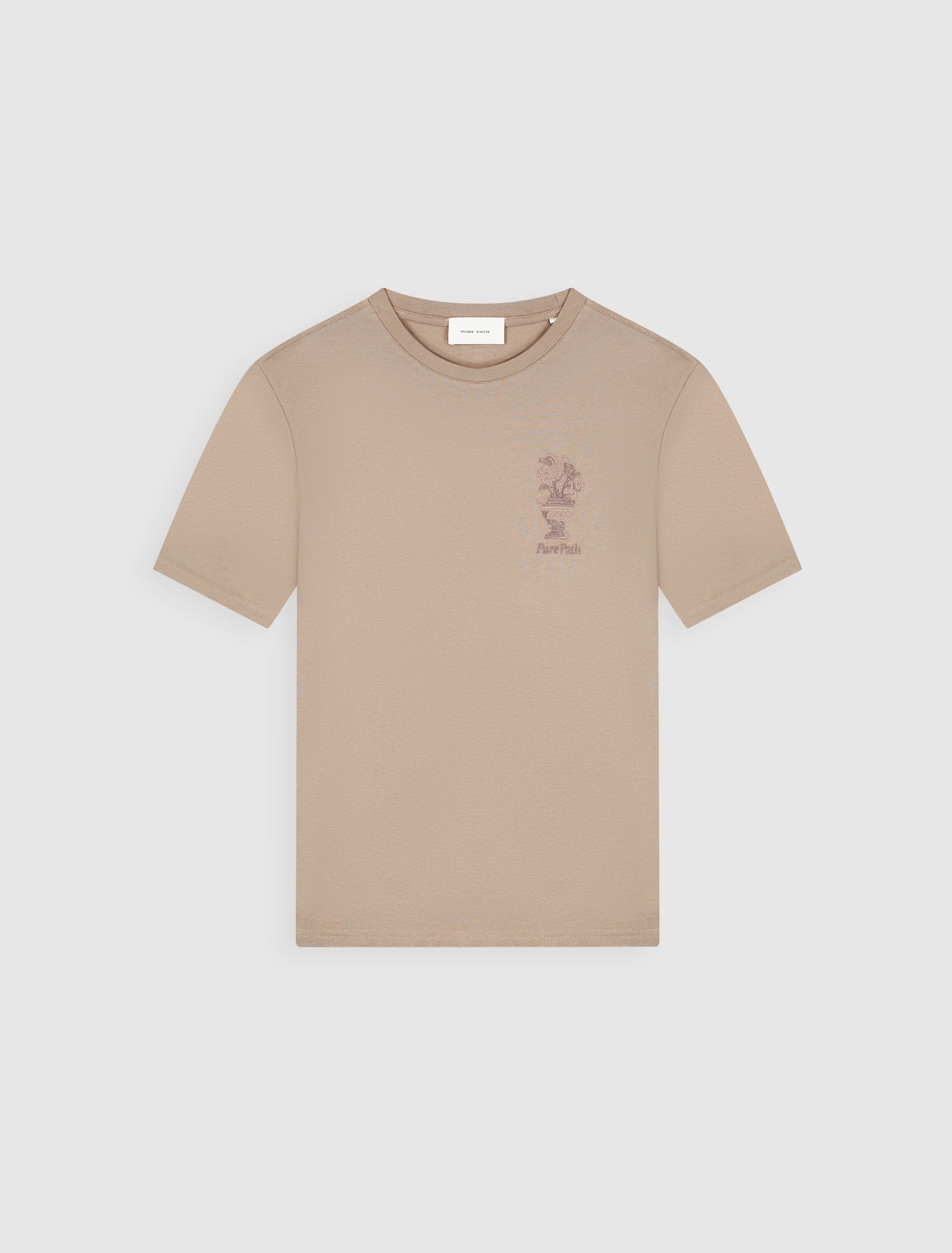 Embroidered Vase T-shirt | Taupe