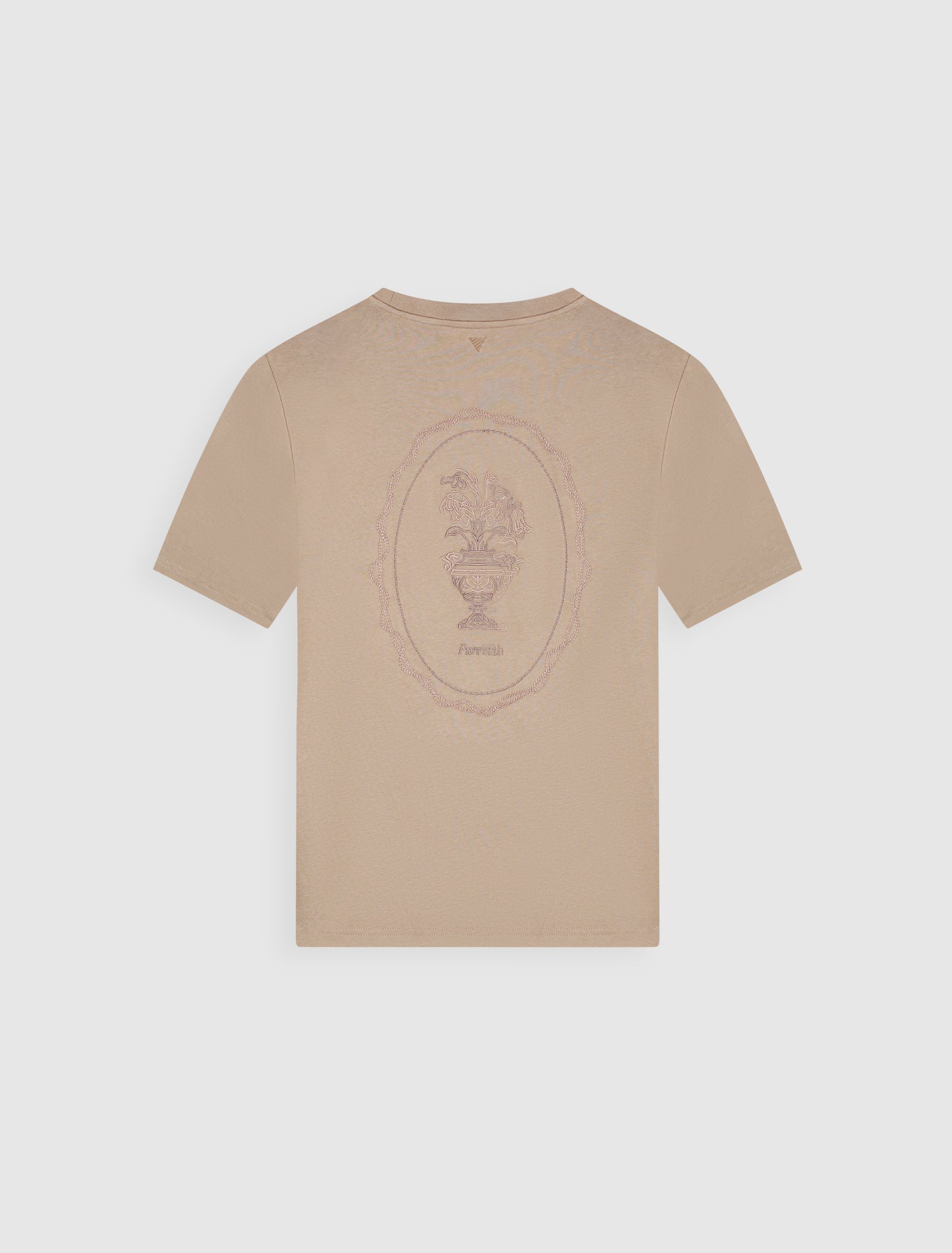 Embroidered Vase T-shirt | Taupe