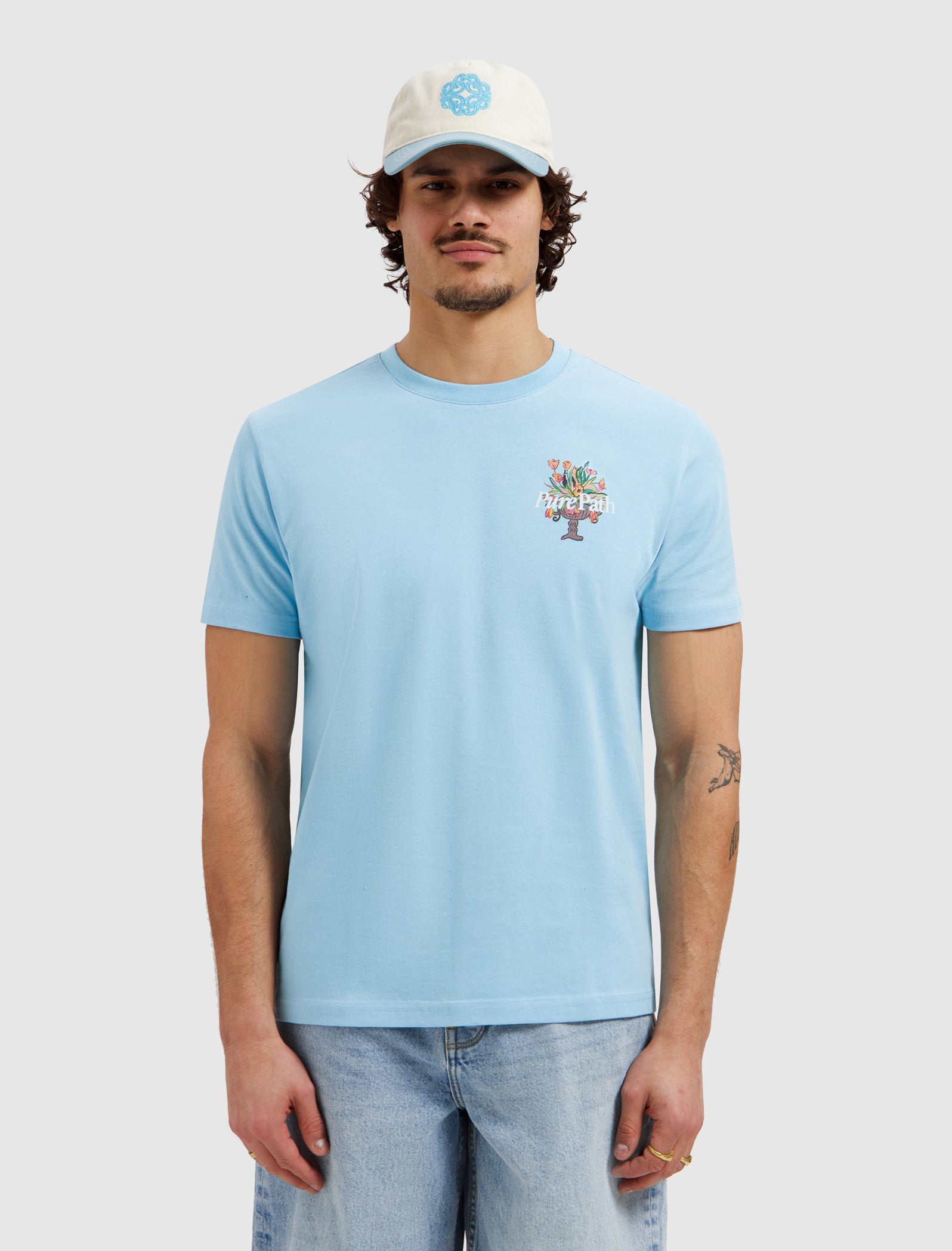 Flower Vase T-shirt | Sky Blue