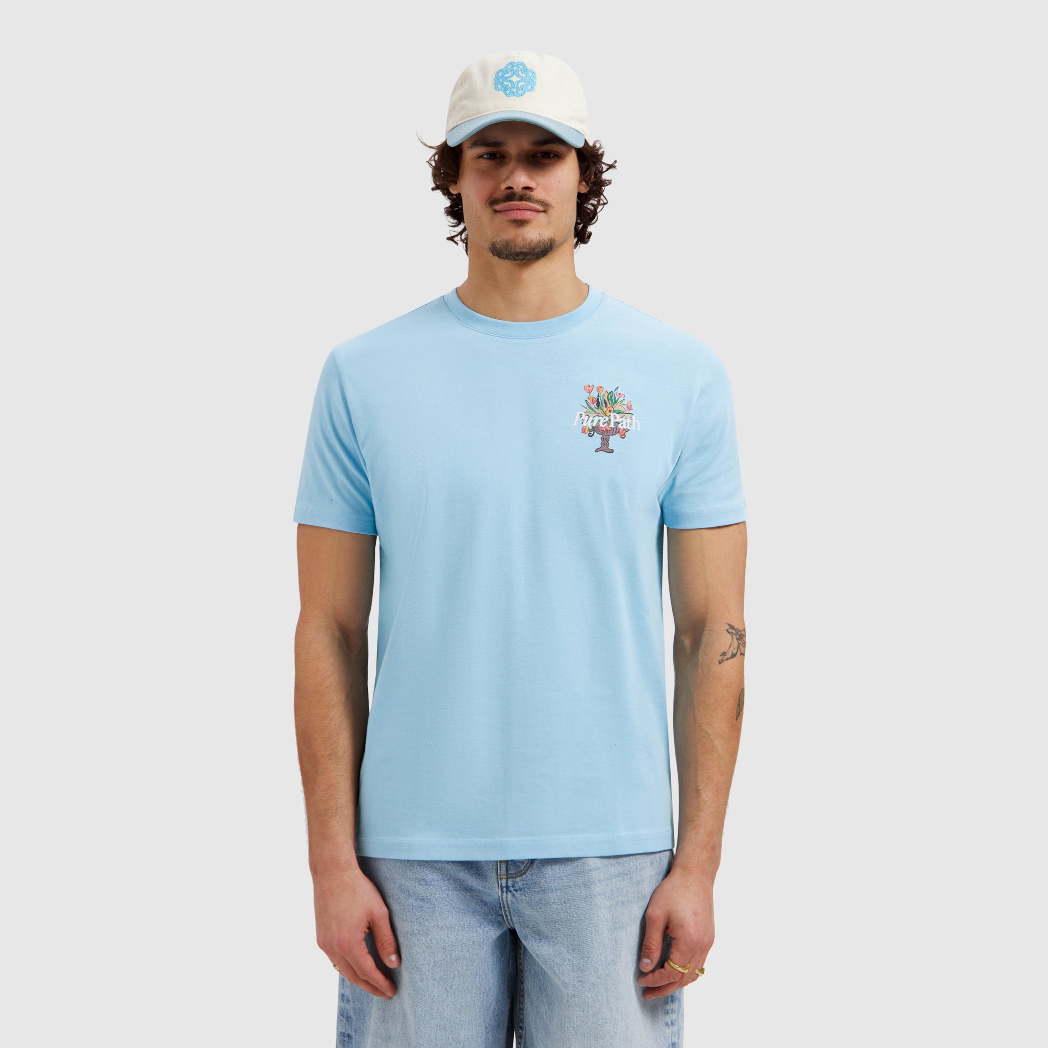 Flower Vase T-shirt | Sky Blue