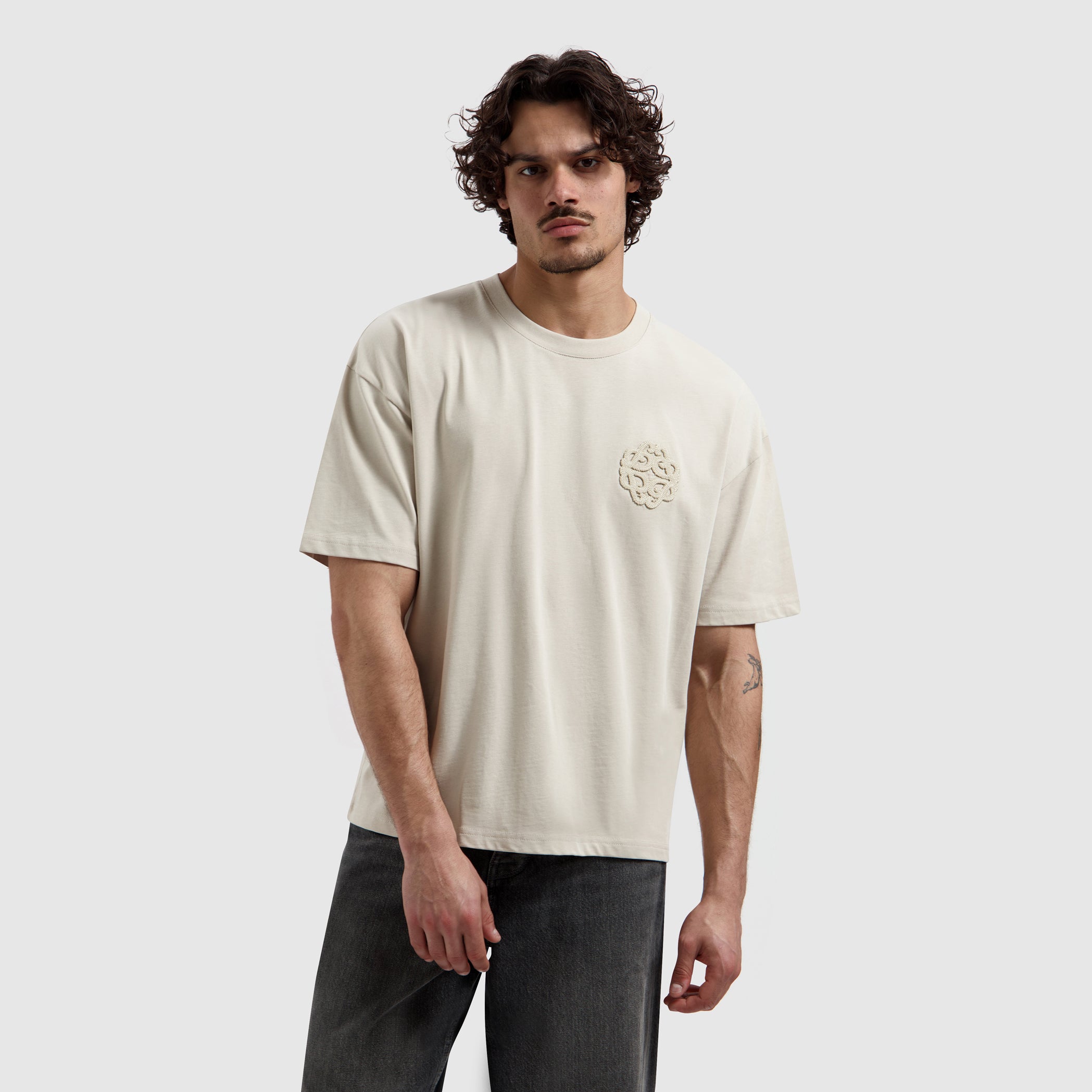Emblem Badge T-shirt | Sand