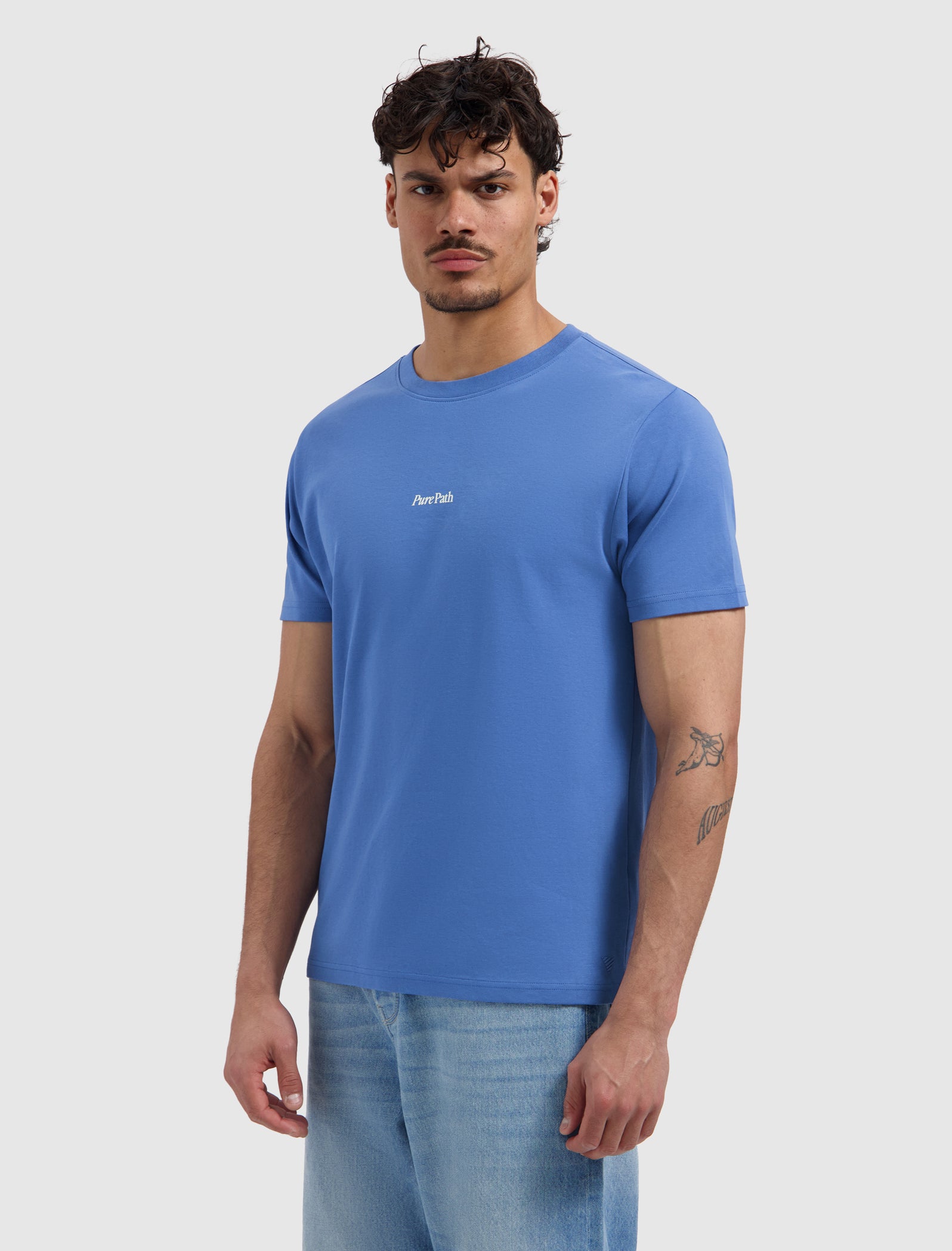 Trio of Flowers T-shirt | Faded Cobalt