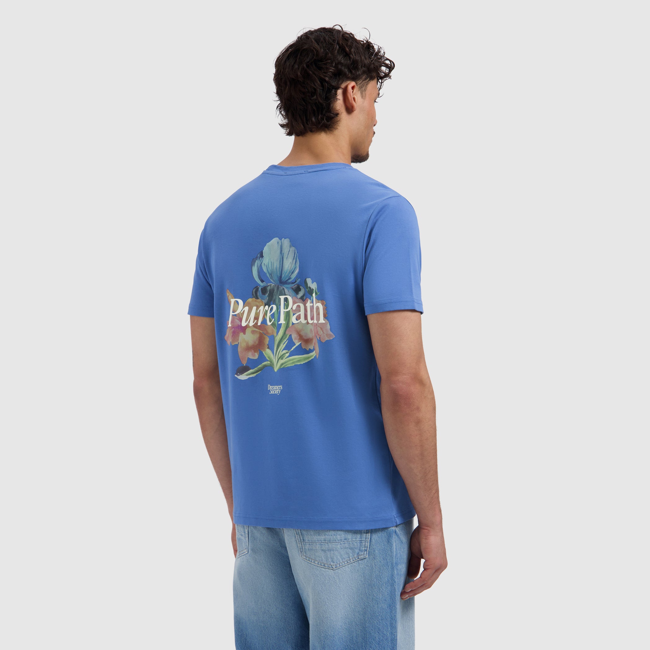 Trio of Flowers T-shirt | Faded Cobalt