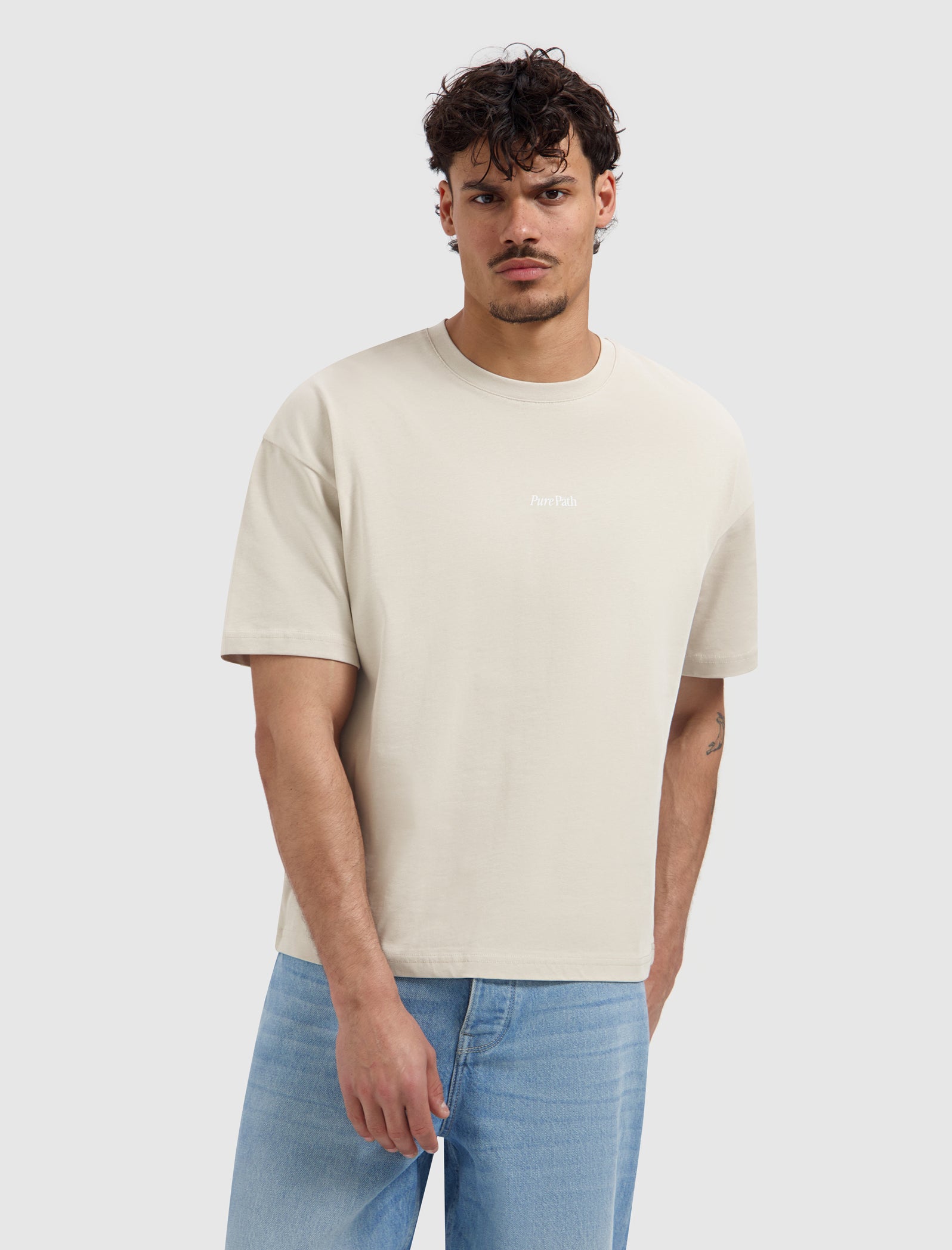 Fundamental Hybrid Logo T-shirt | Sand