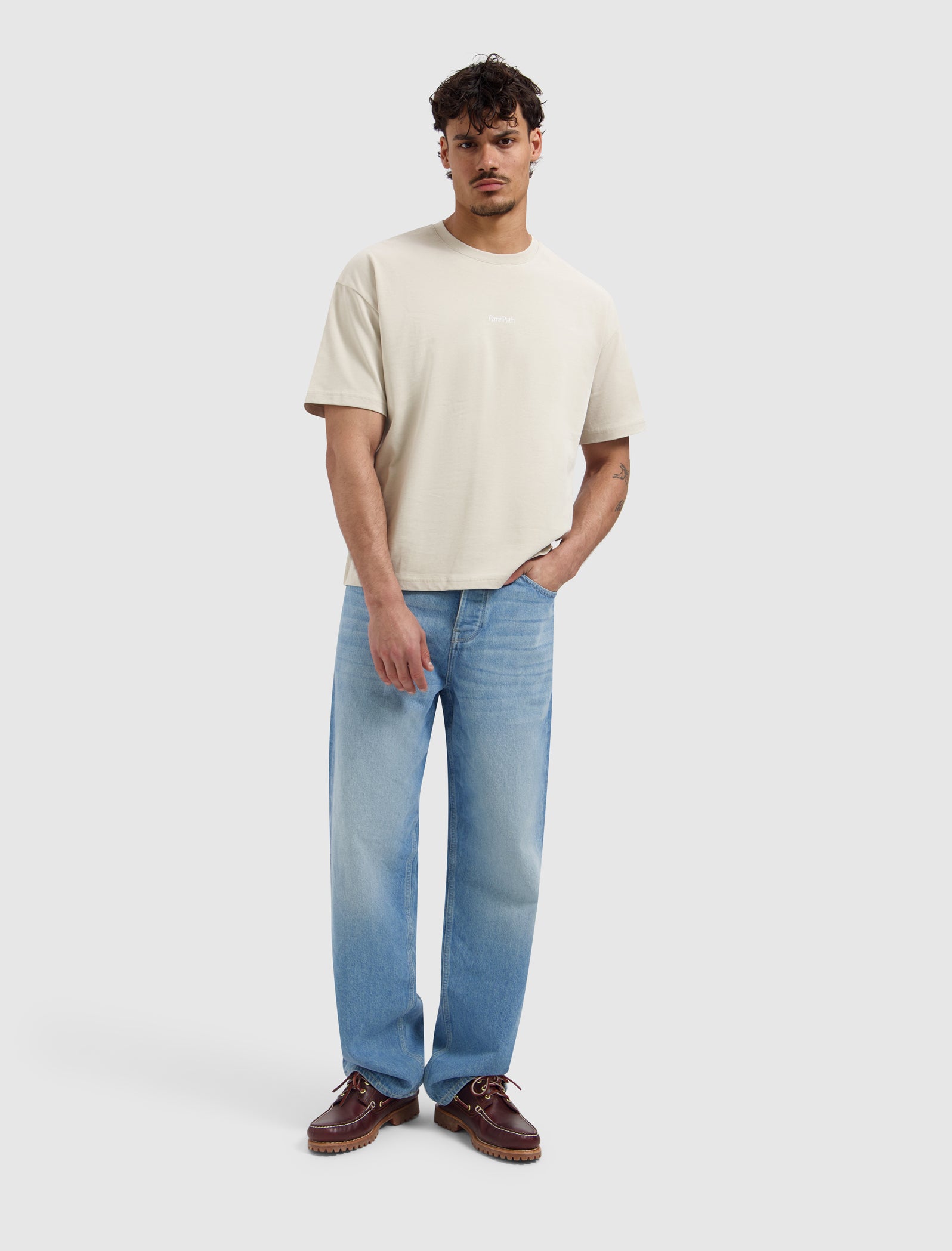 Fundamental Hybrid Logo T-shirt | Sand