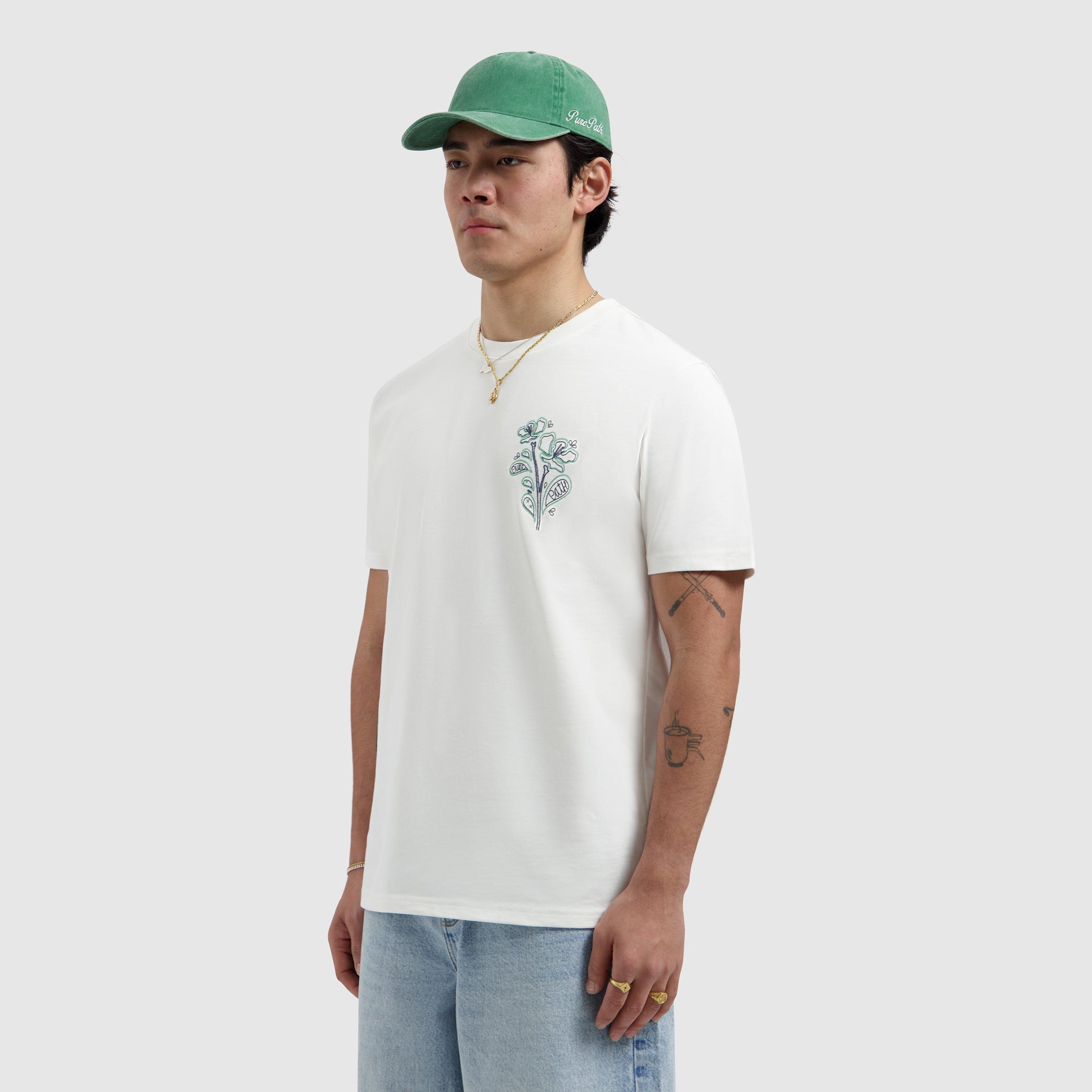 Embroidered Flower T-shirt | Off White