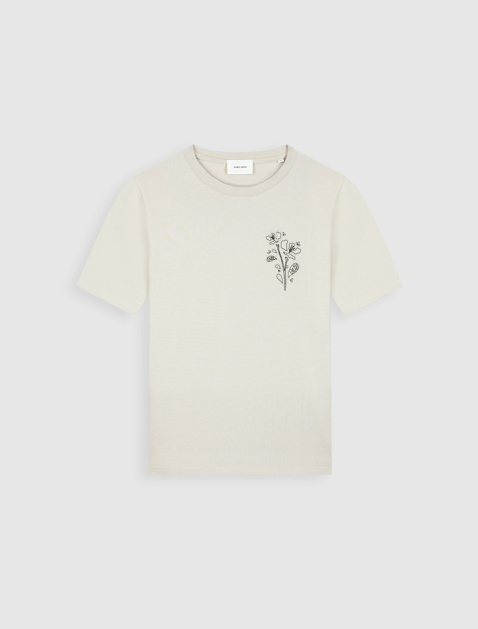 Embroidered Flower T-shirt | Sand