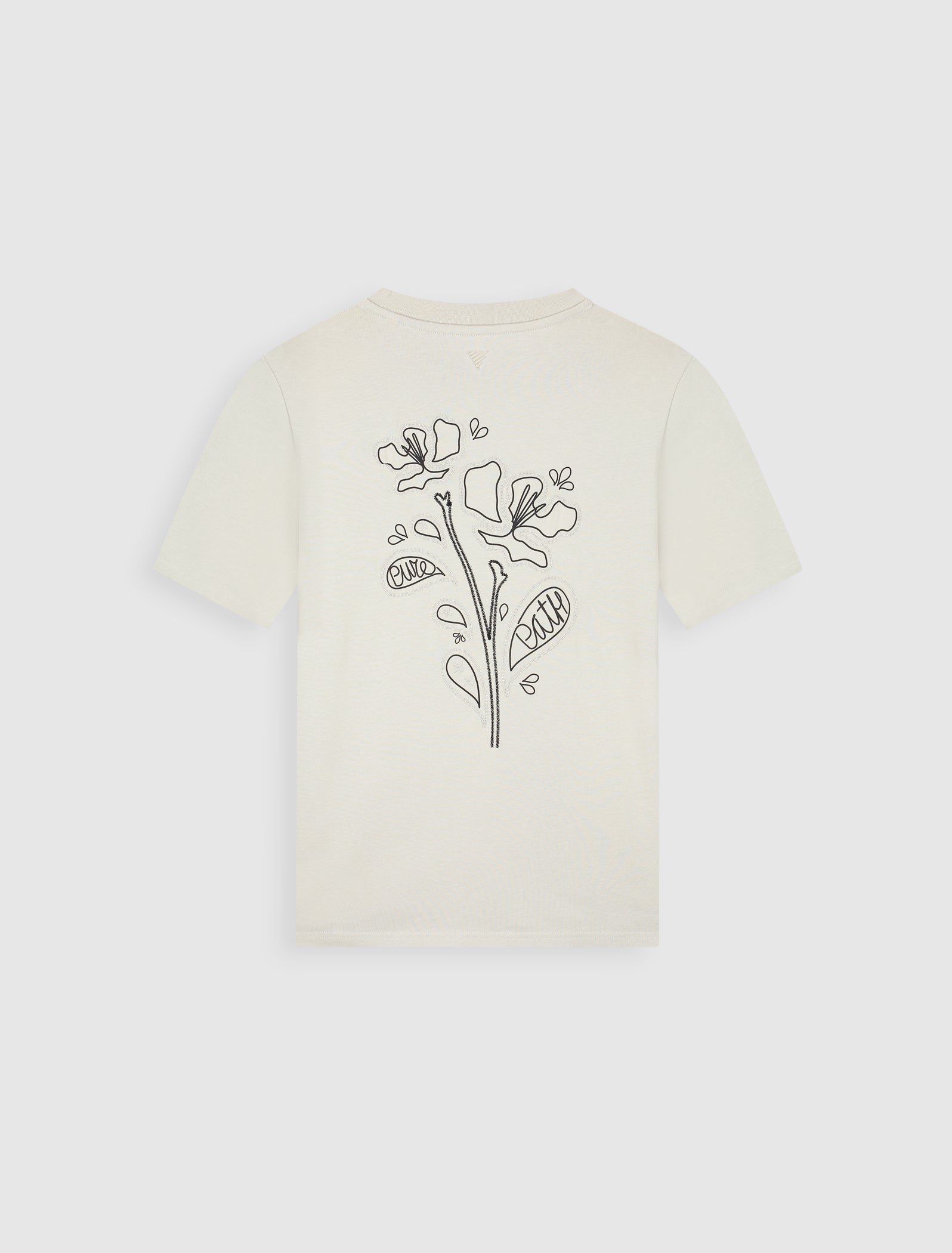 Embroidered Flower T-shirt | Sand