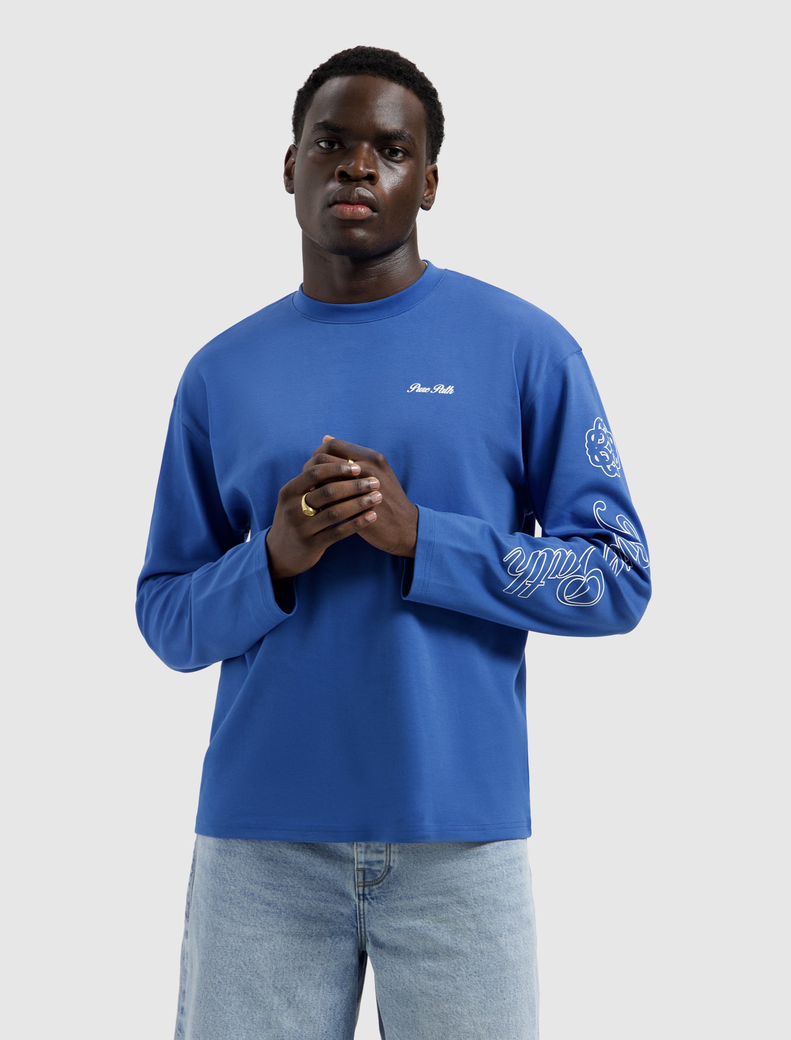 Essence Of Life Longsleeve T-shirt | Faded Cobalt