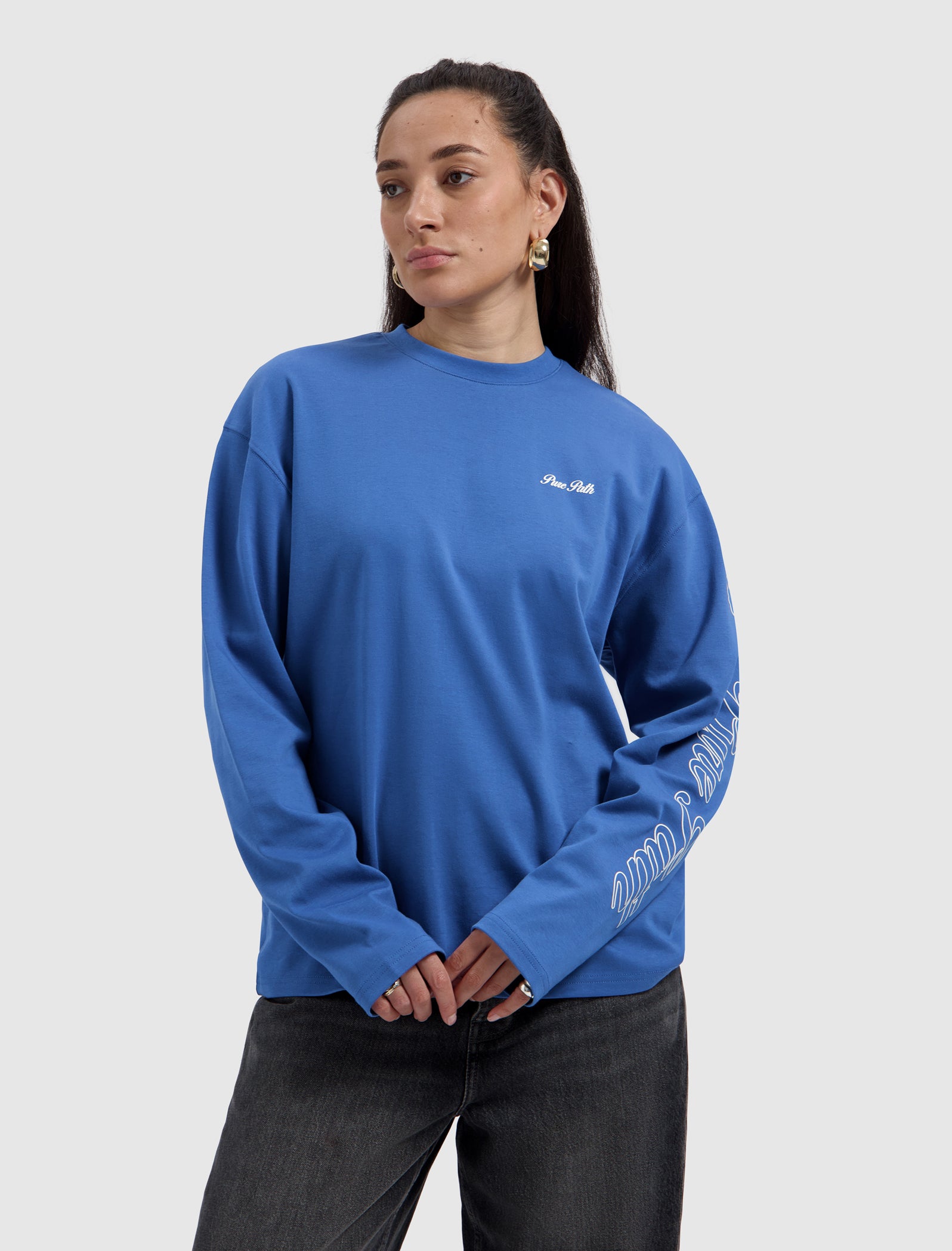 Essence Of Life Longsleeve T-shirt | Faded Cobalt