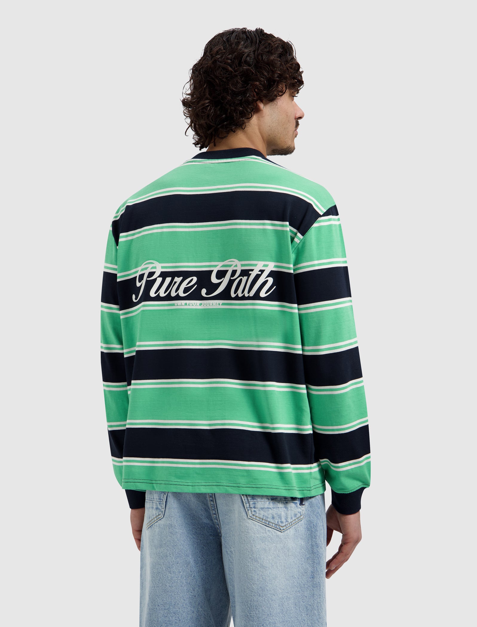 Striped Essence Of Life Longsleeve T-shirt | Emerald