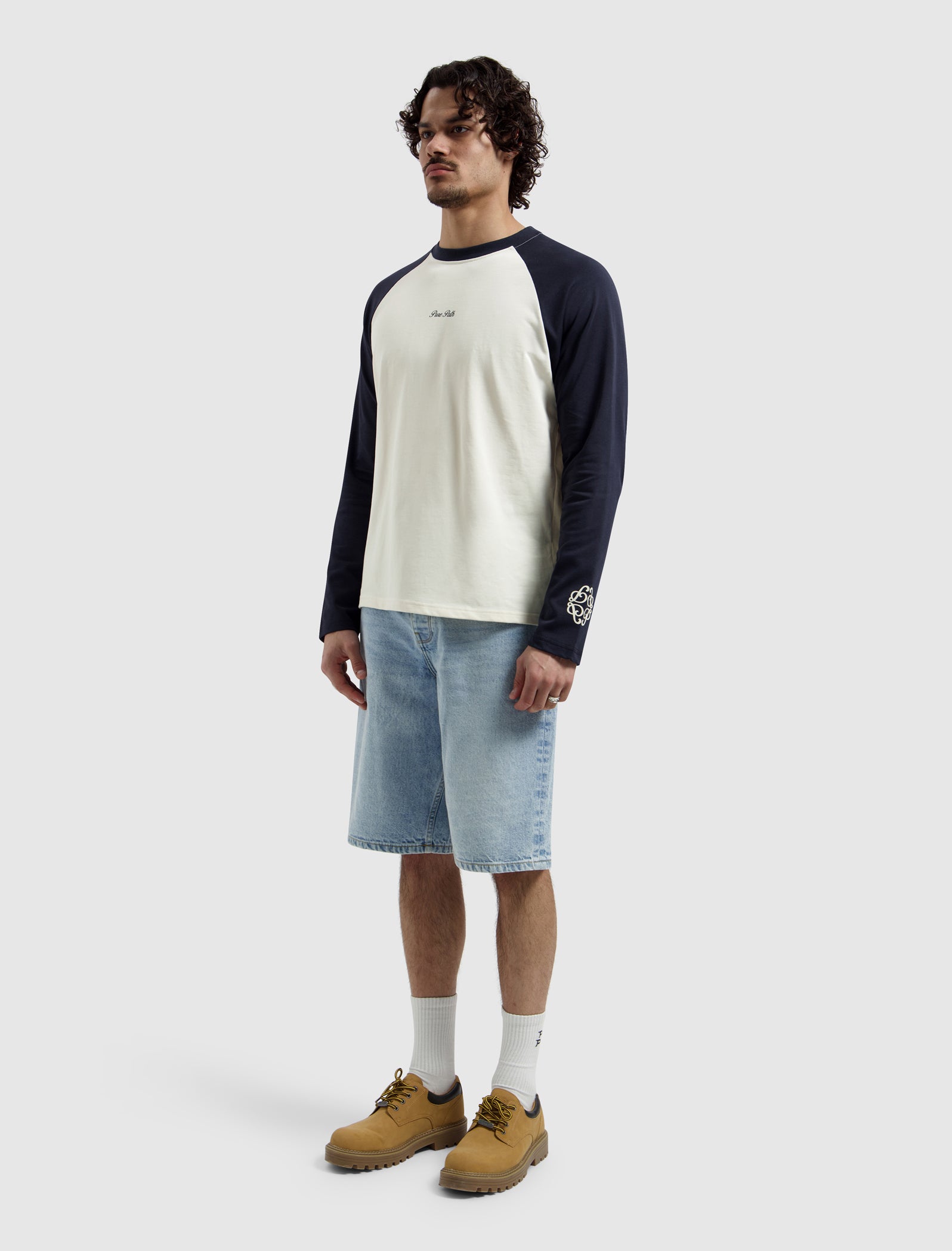 Two-tone Society Longsleeve T-shirt | Ecru