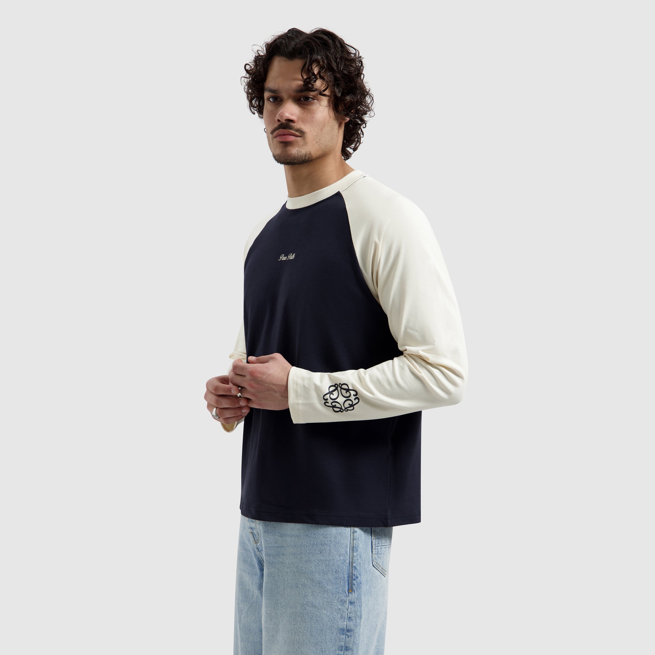 Two-tone Society Longsleeve T-shirt | Dark Navy