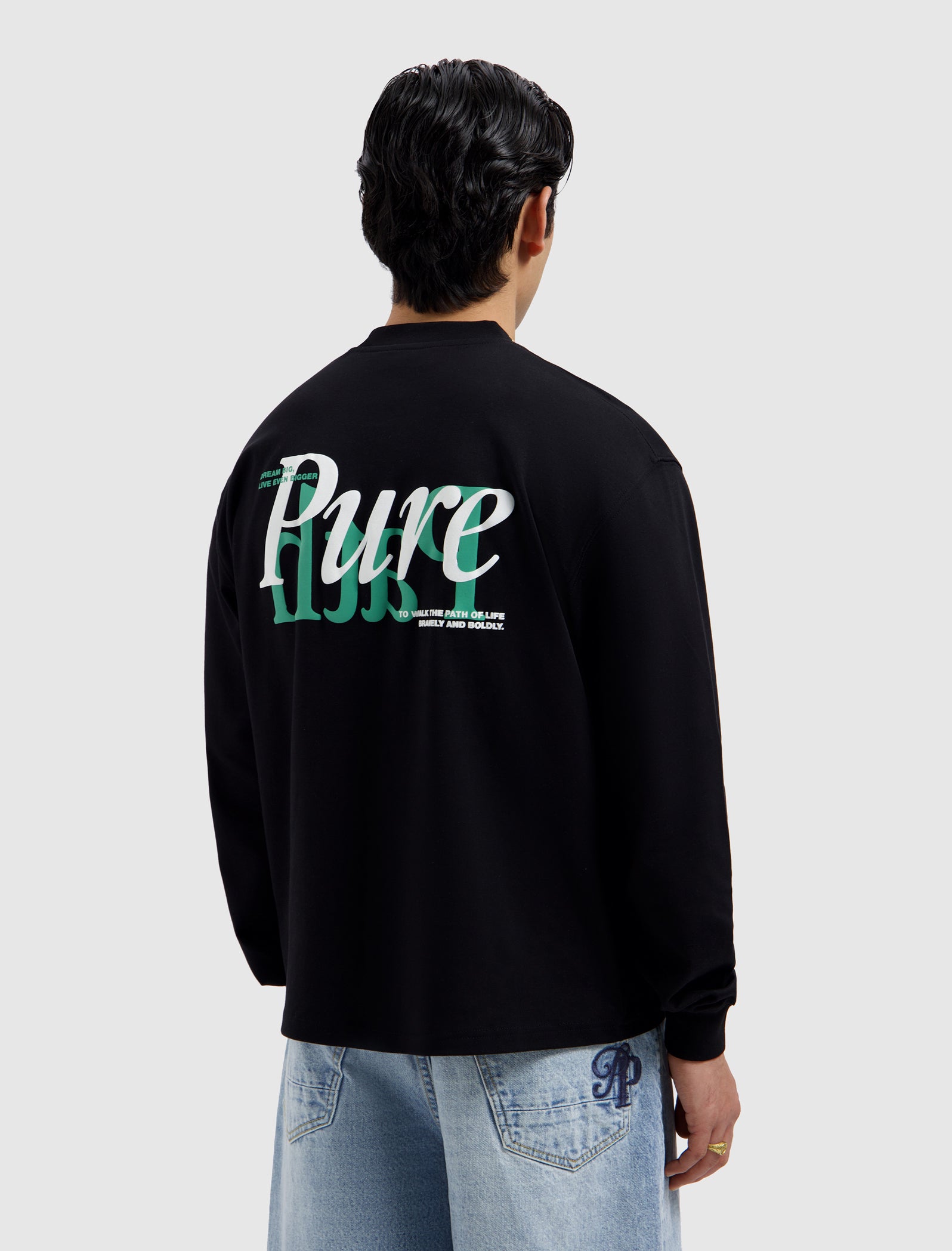 Mirror Logo Longsleeve T-shirt | Black