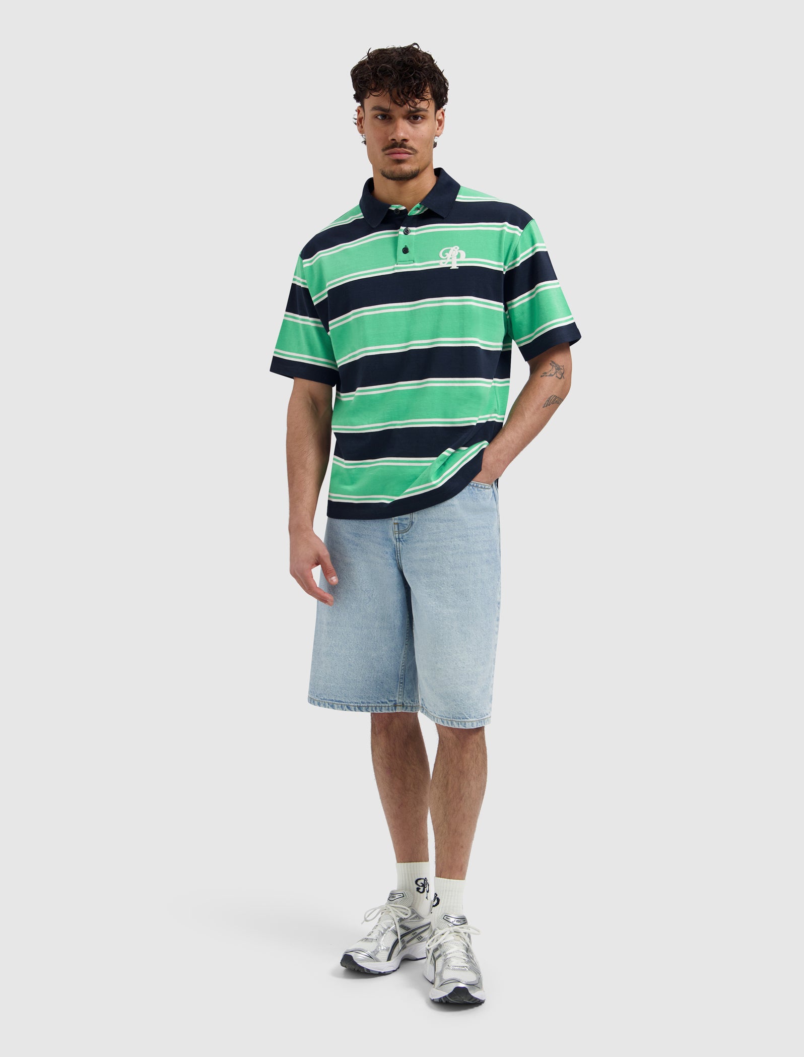 Striped Essence Of Life Polo | Emerald