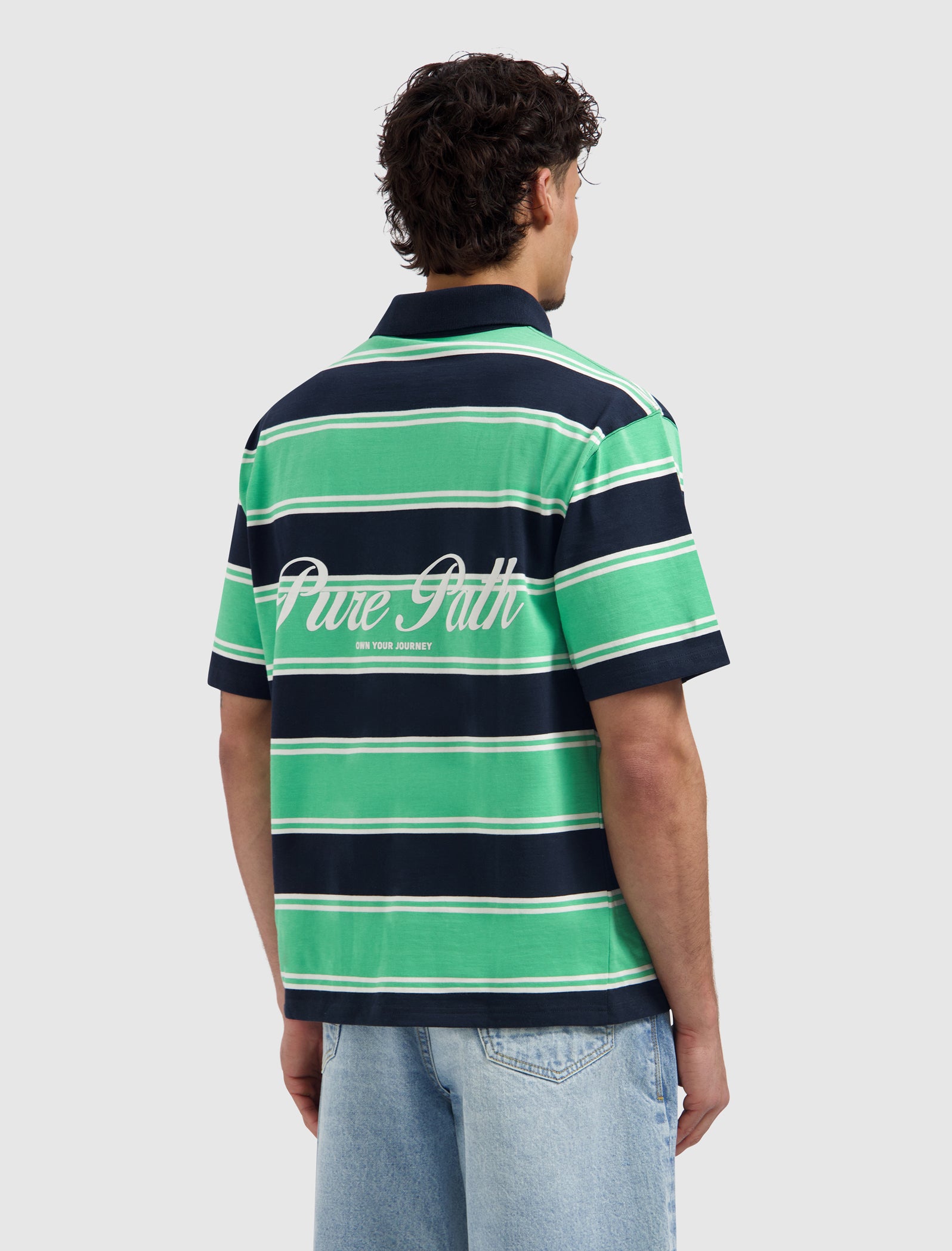 Striped Essence Of Life Polo | Emerald