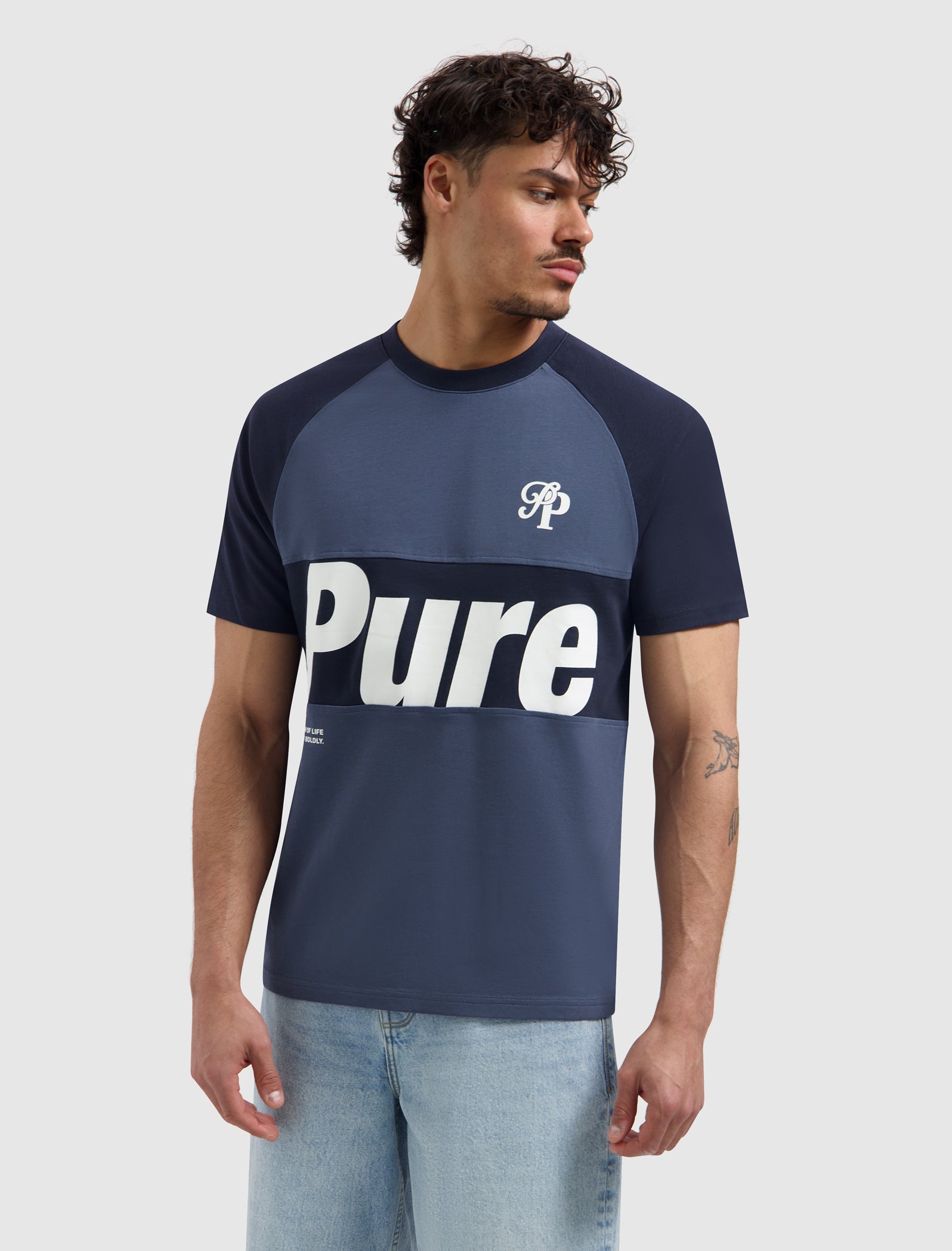 Two-tone Society T-shirt | Dark Navy