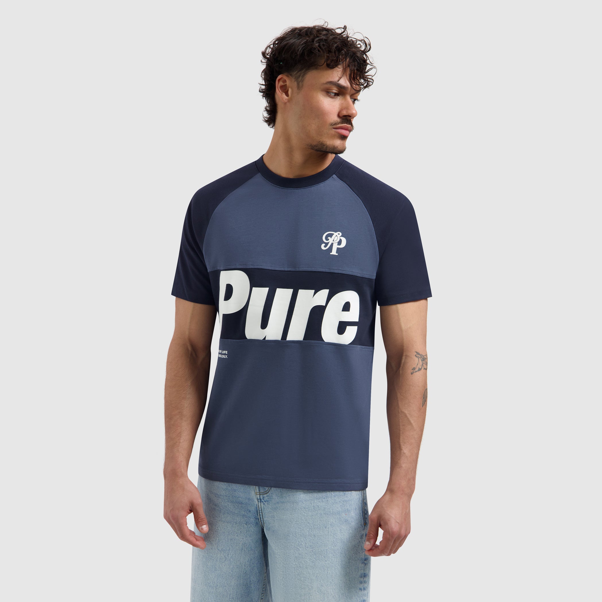 Two-tone Society T-shirt | Dark Navy