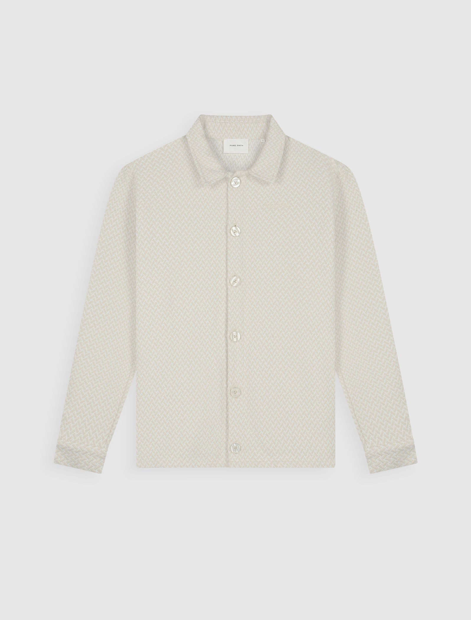 Two-tone Jacquard Overshirt | Sand