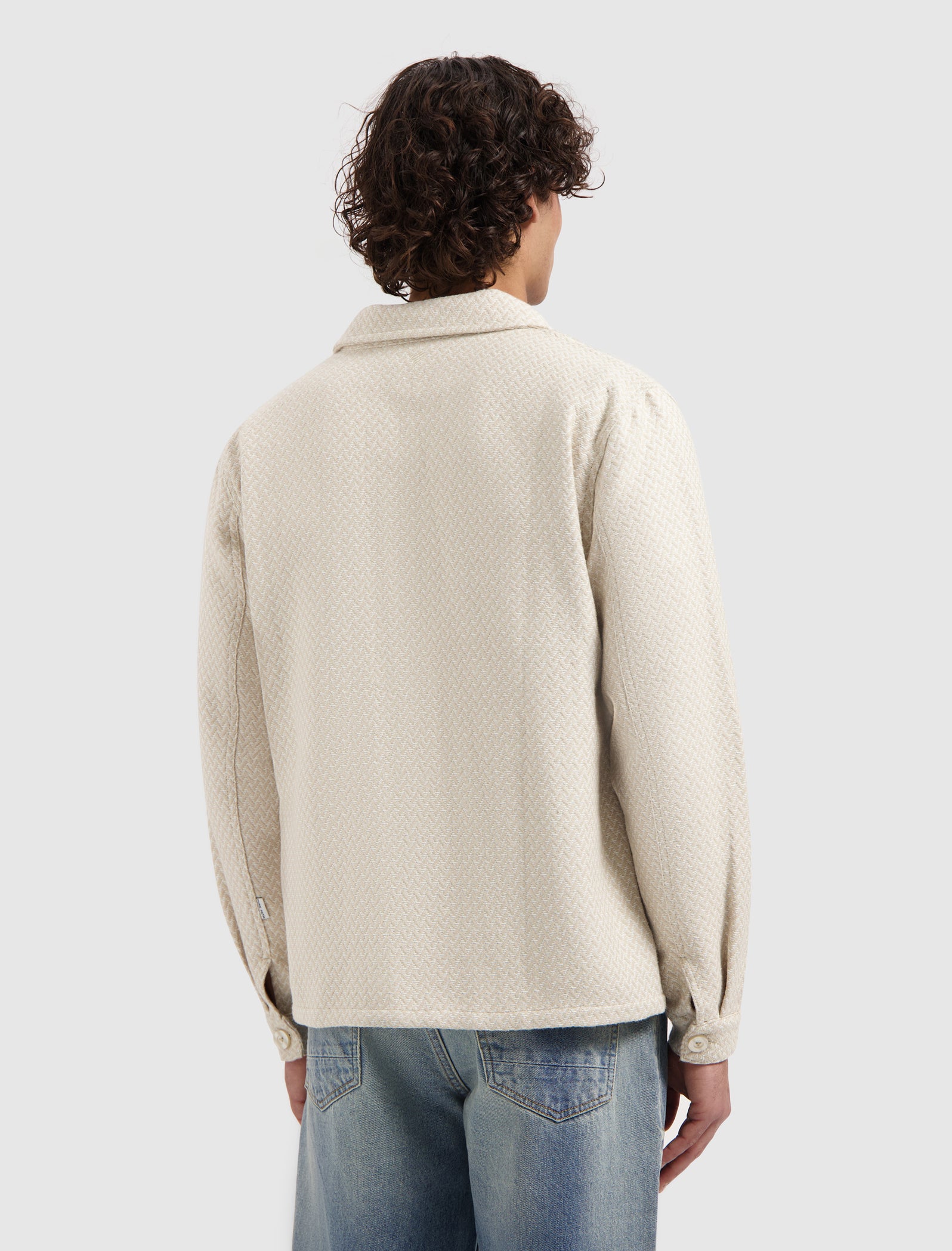Two-tone Jacquard Overshirt | Sand