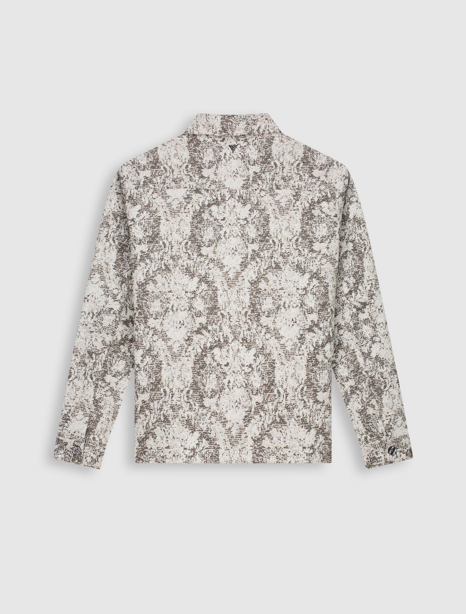 Jacquard Flower Full-zip Overshirt | Black