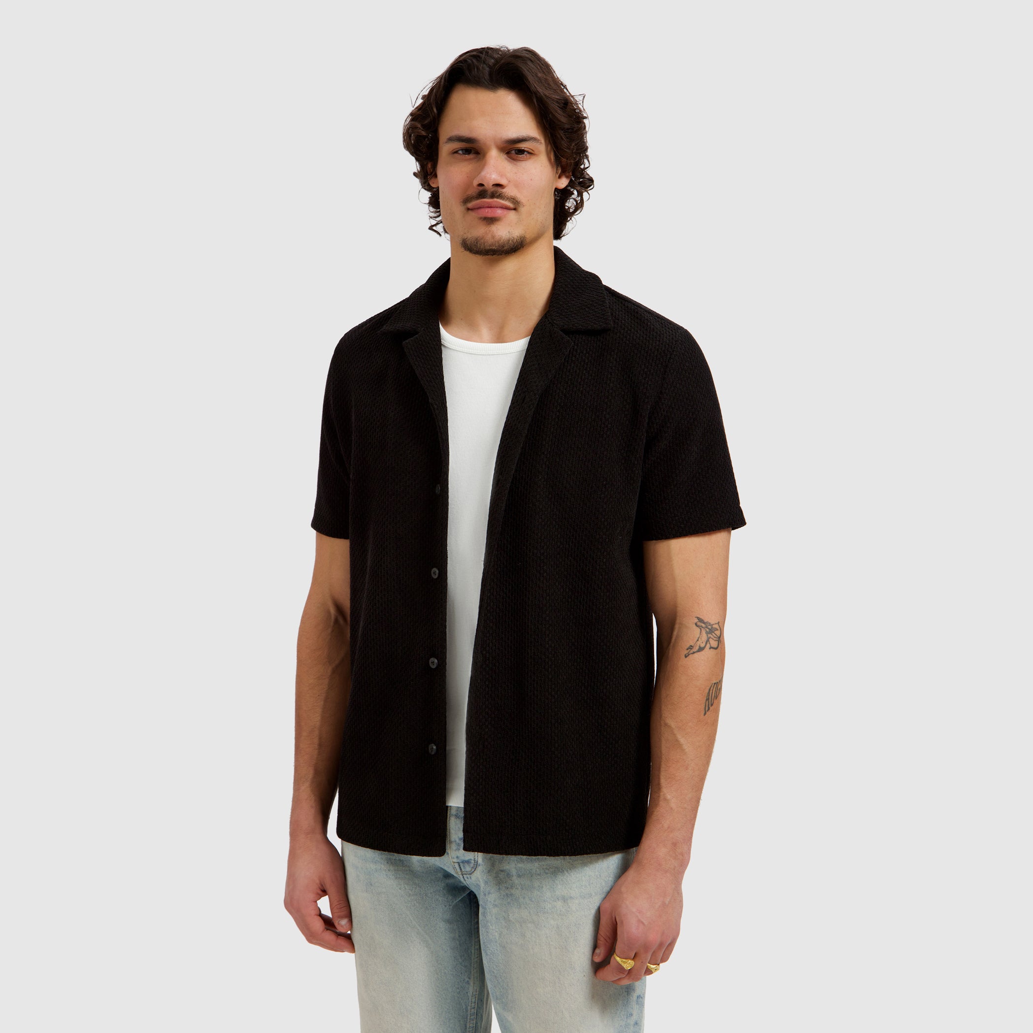 Honeycomb Shortsleeve Shirt | Black