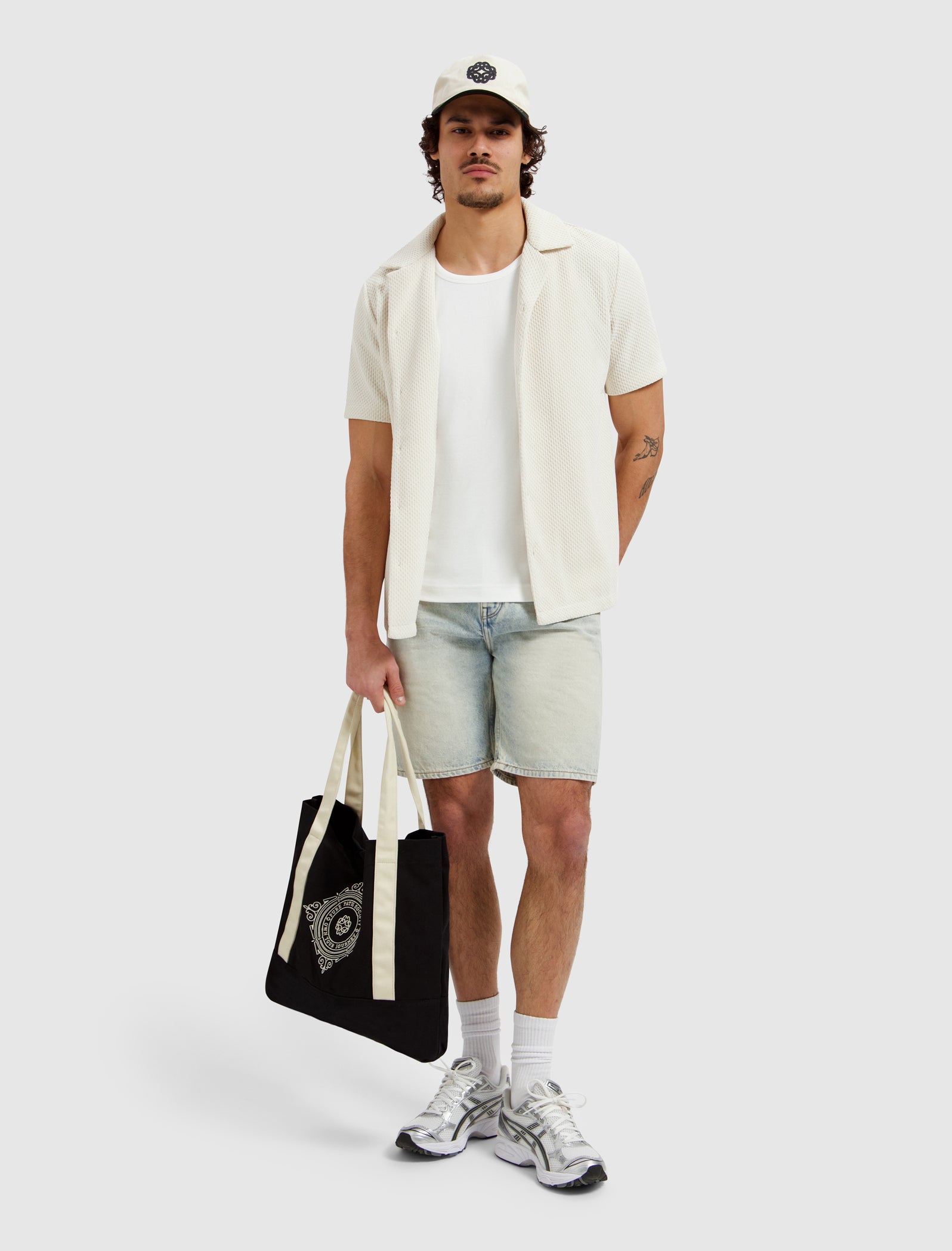 Honeycomb Shortsleeve Shirt | Ecru