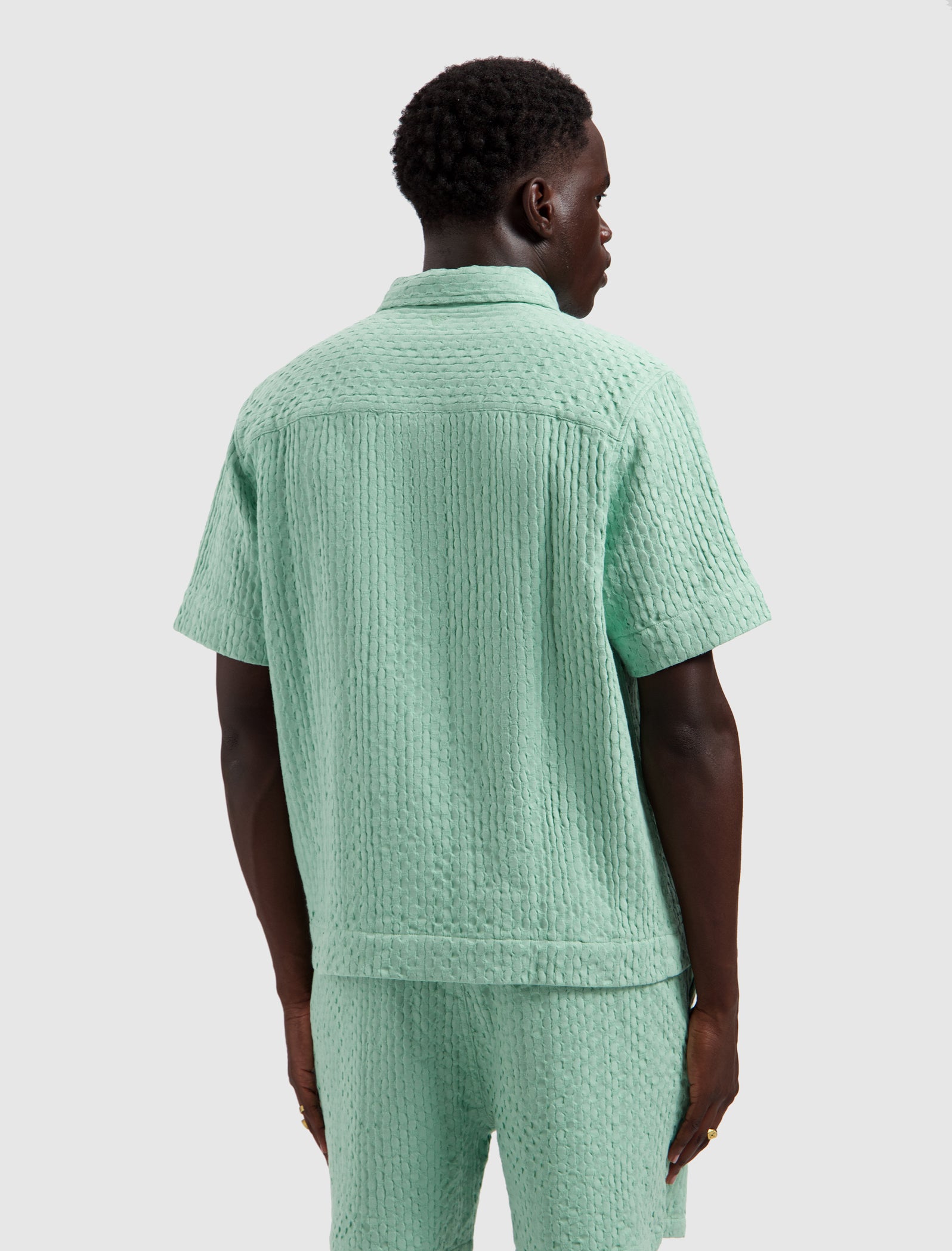 Structured Dobby Weave Shortsleeve Shirt | Mint