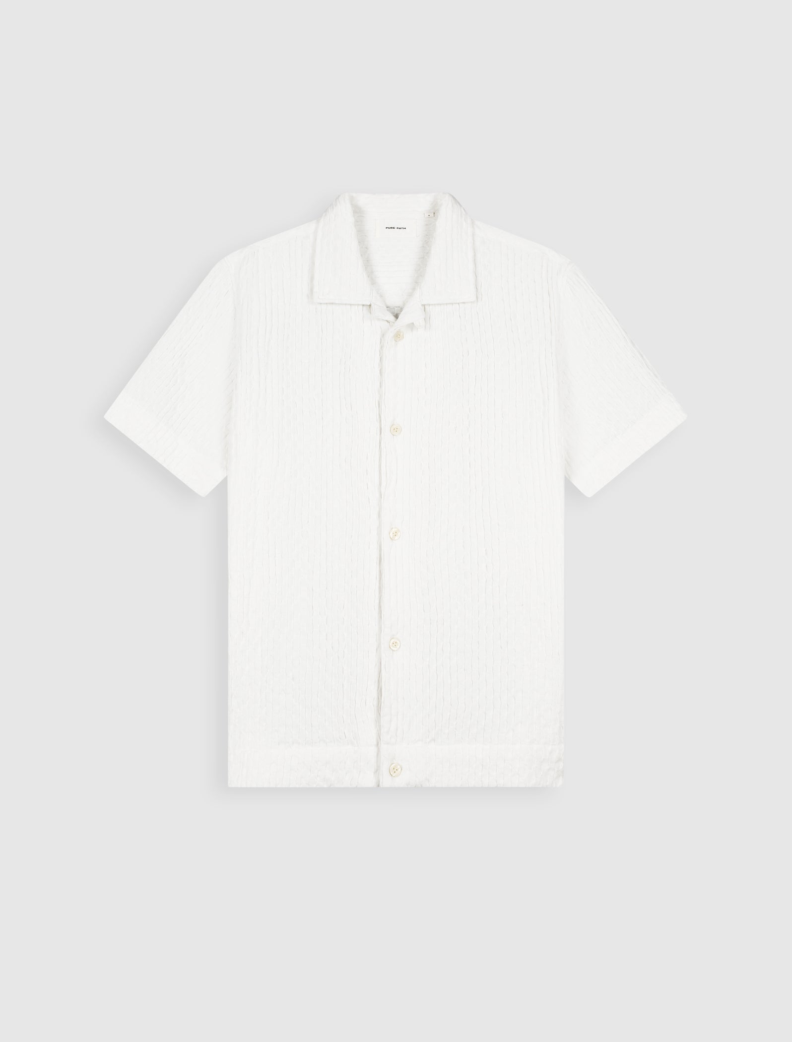 Structured Dobby Weave Shortsleeve Shirt | Off White