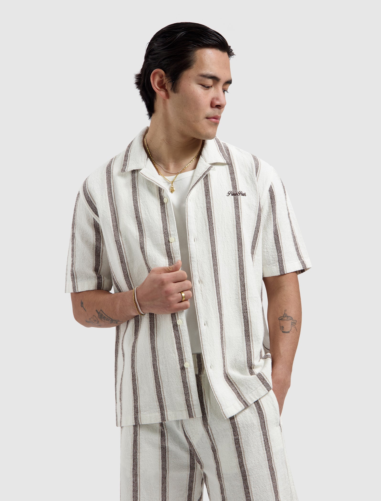 Striped Shortsleeve Shirt | Off White