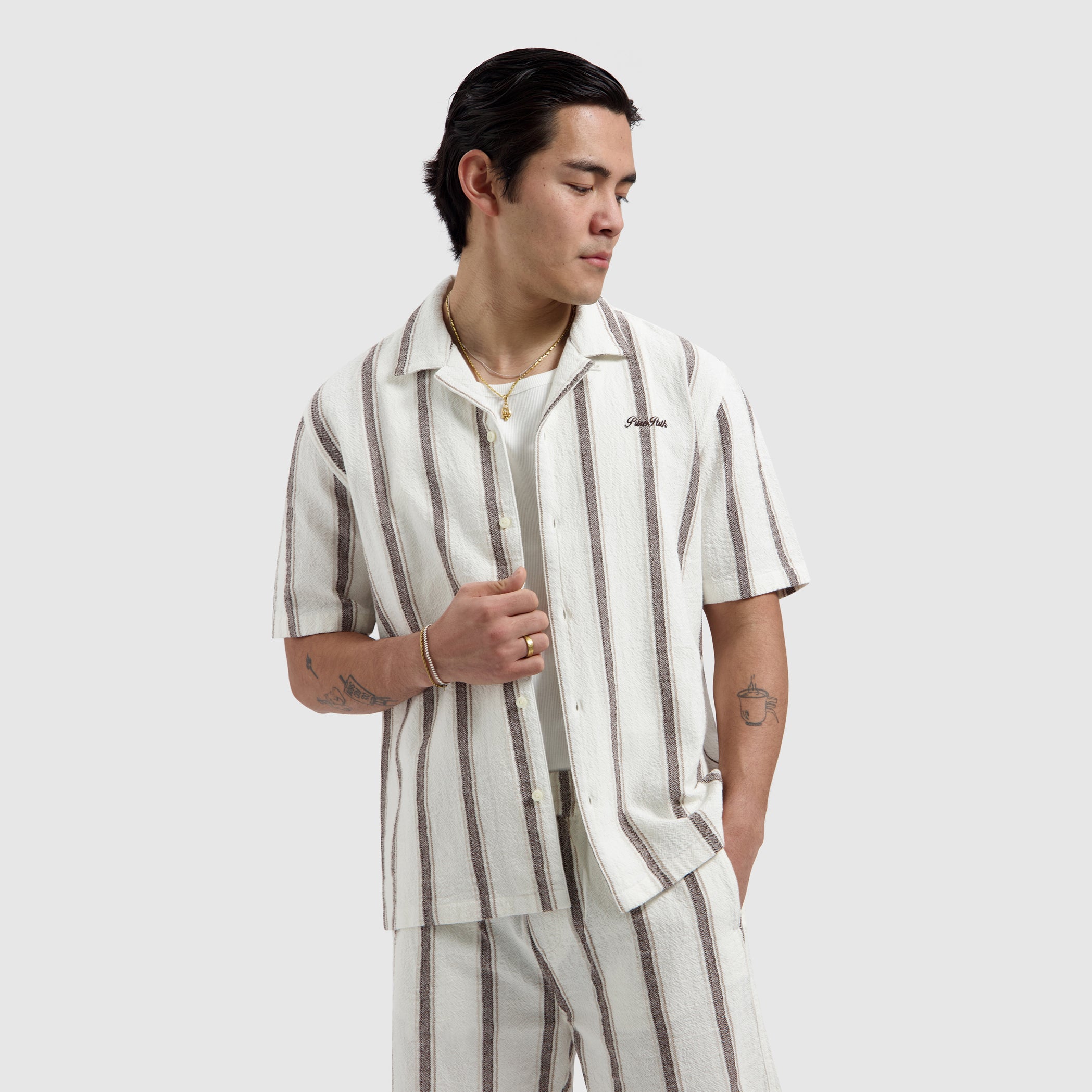 Striped Shortsleeve Shirt | Off White