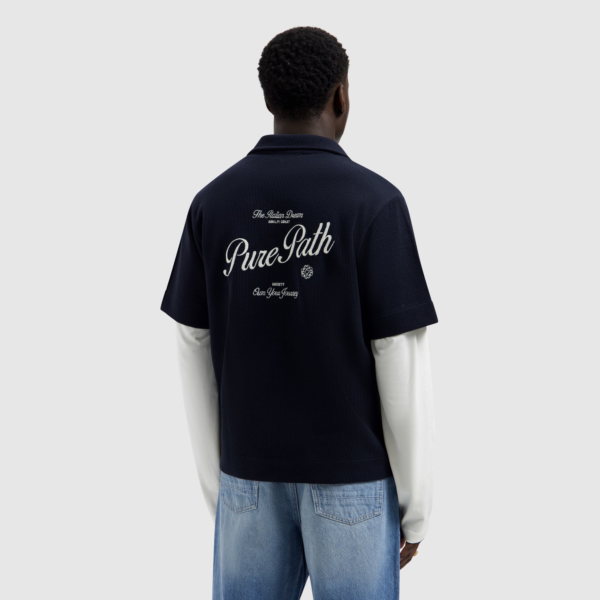 Italian Dream Full-zip Shortsleeve Shirt | Dark Navy