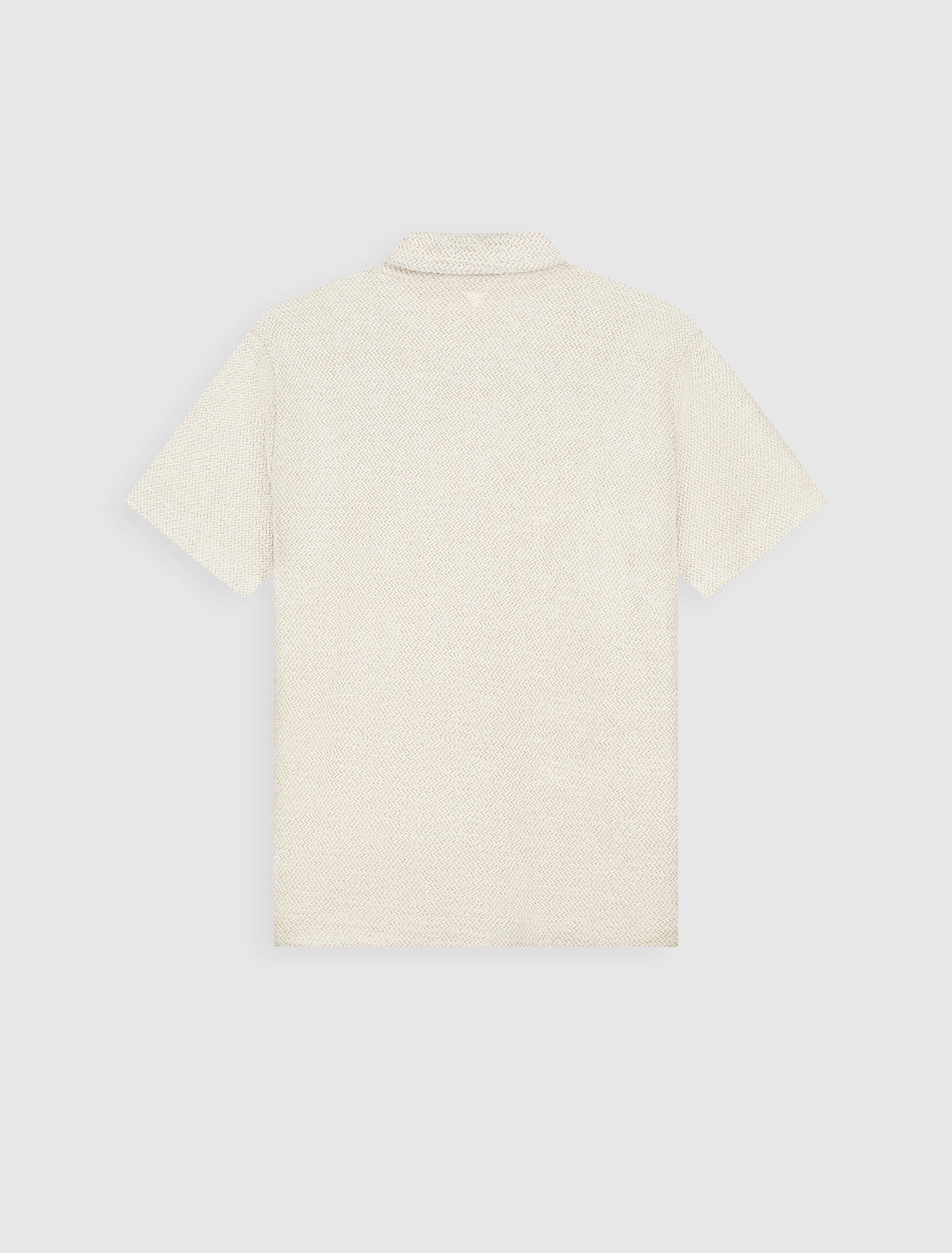 Jacquard Full-zip Shortsleeve Shirt | Ecru
