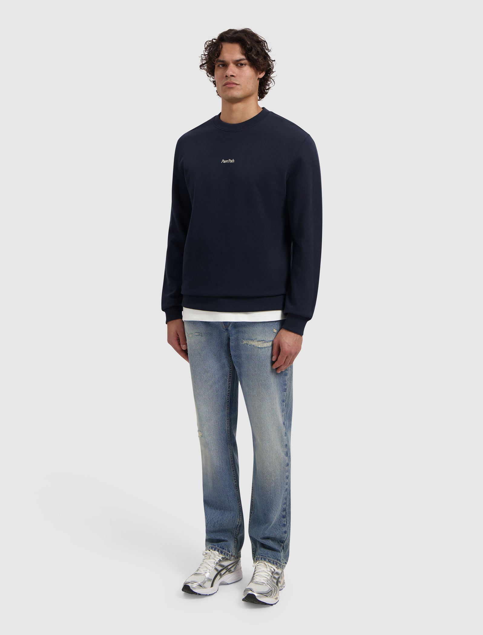 Trio of Flowers Sweater | Dark Navy