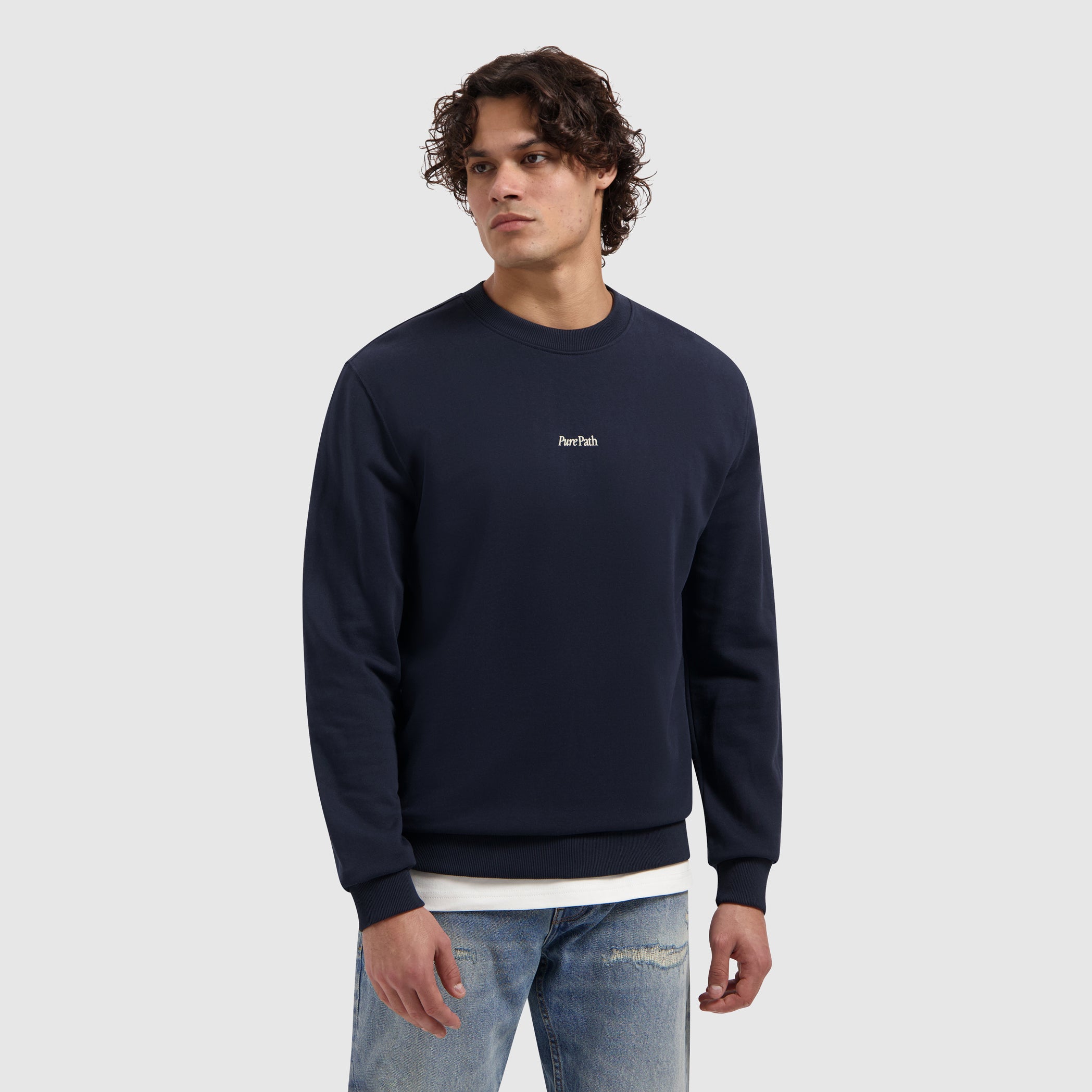 Trio of Flowers Sweater | Dark Navy