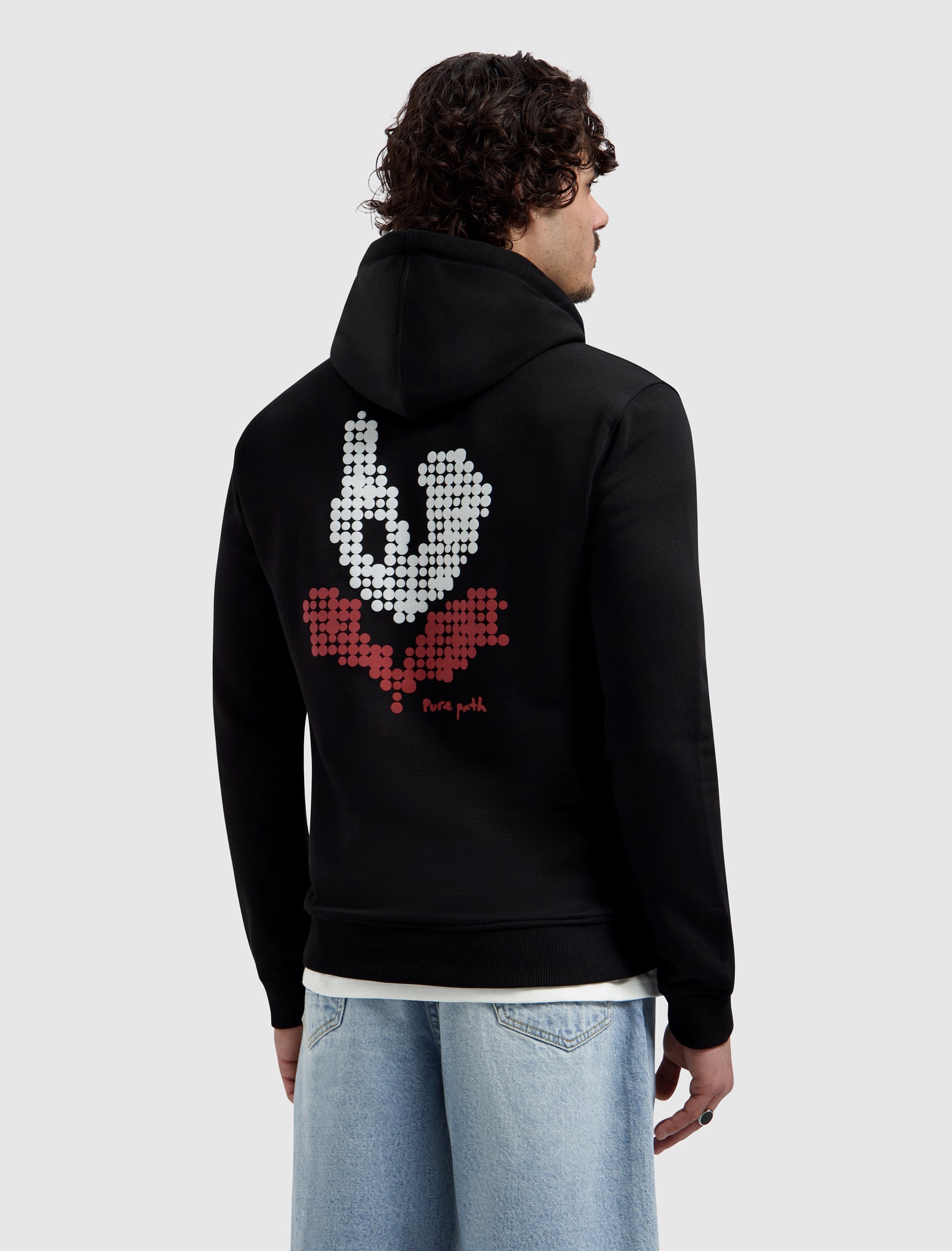 Pixel Flower Hoodie | Black