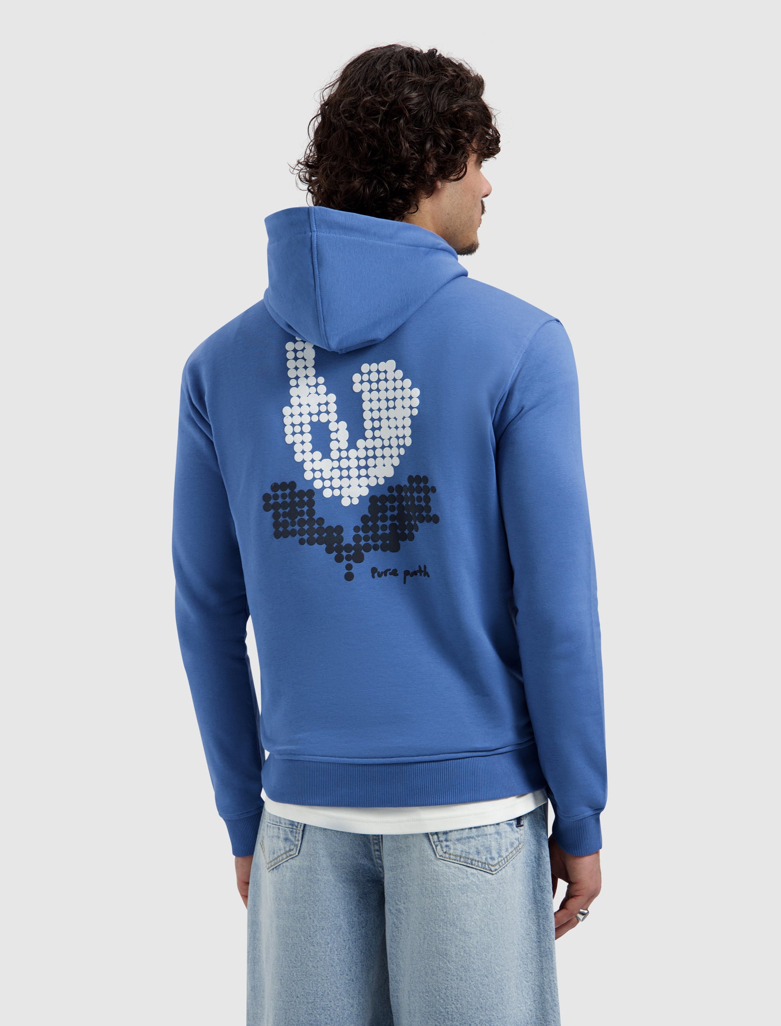 Pixel Flower Hoodie | Faded Cobalt