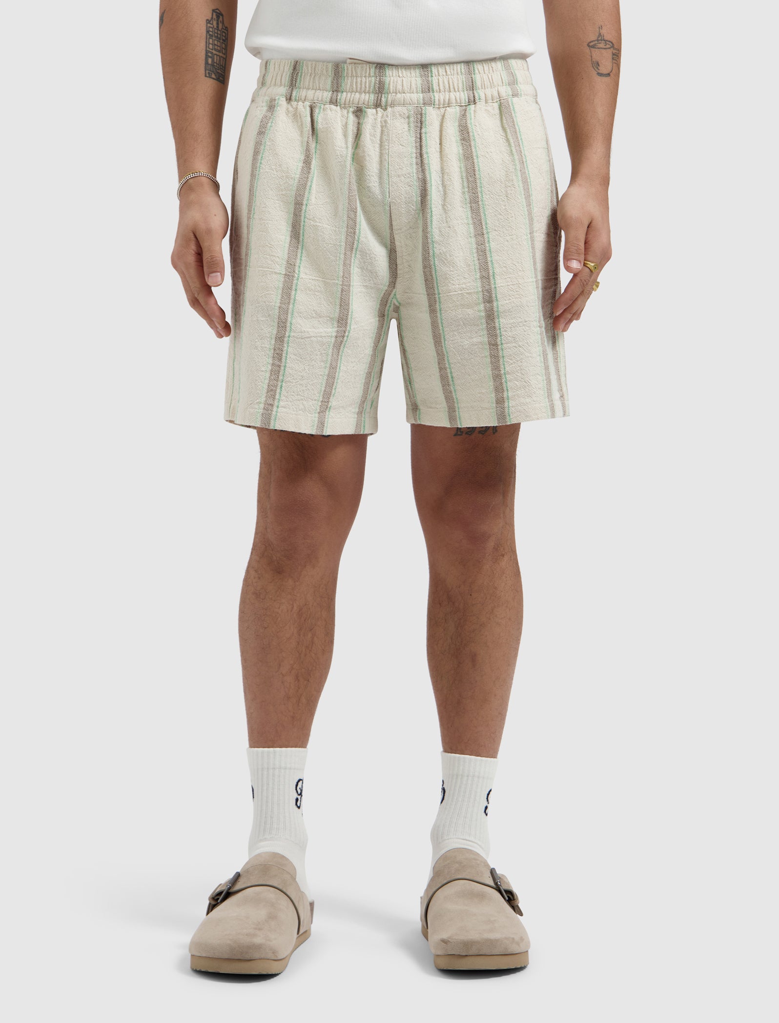 Striped Shorts | Ecru