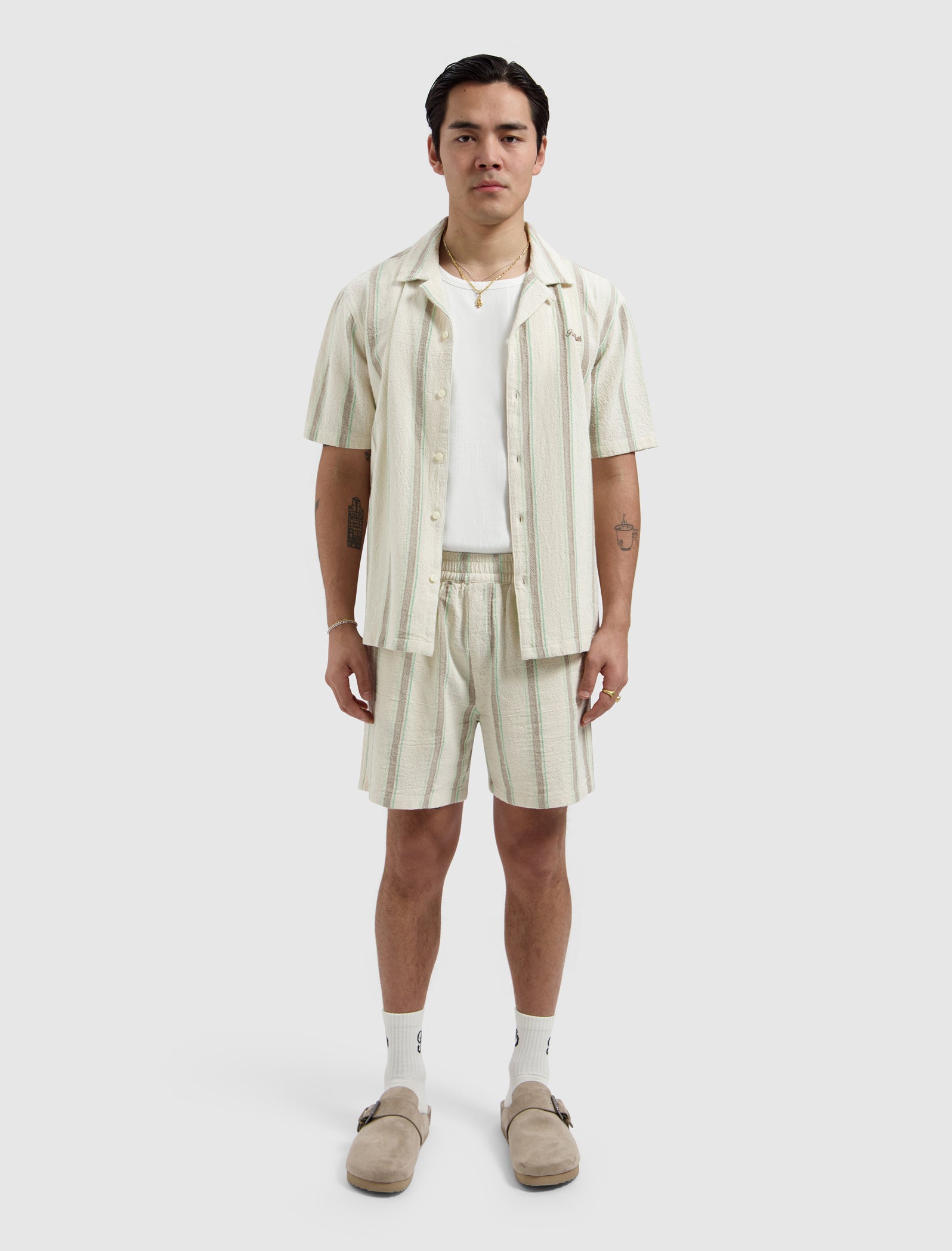 Striped Shorts | Ecru