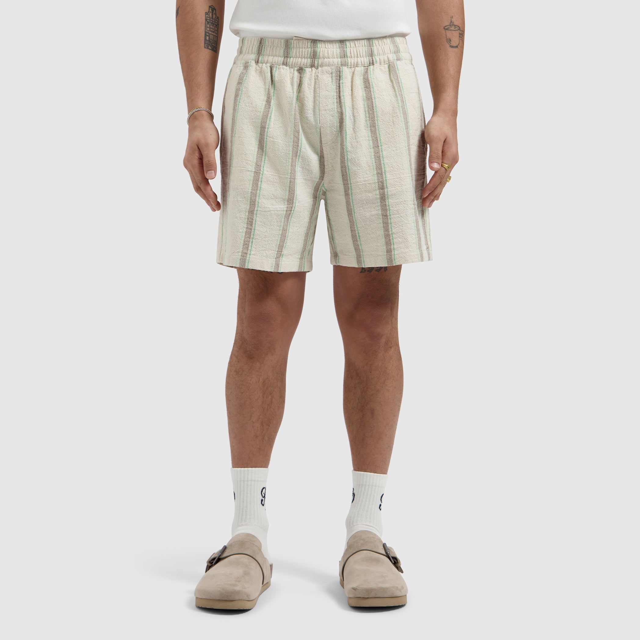 Striped Shorts | Ecru