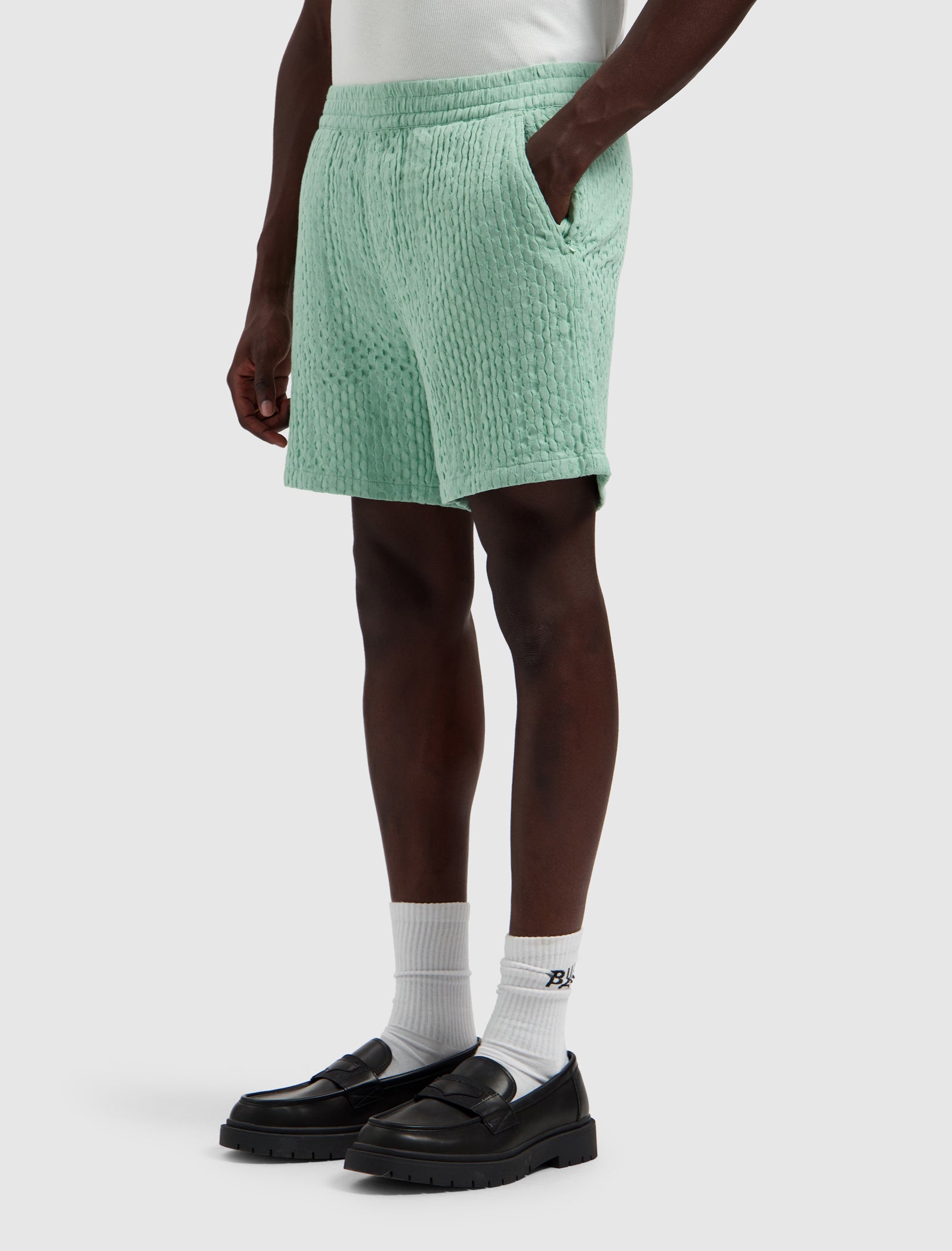 Structured Dobby Weave Shorts | Mint